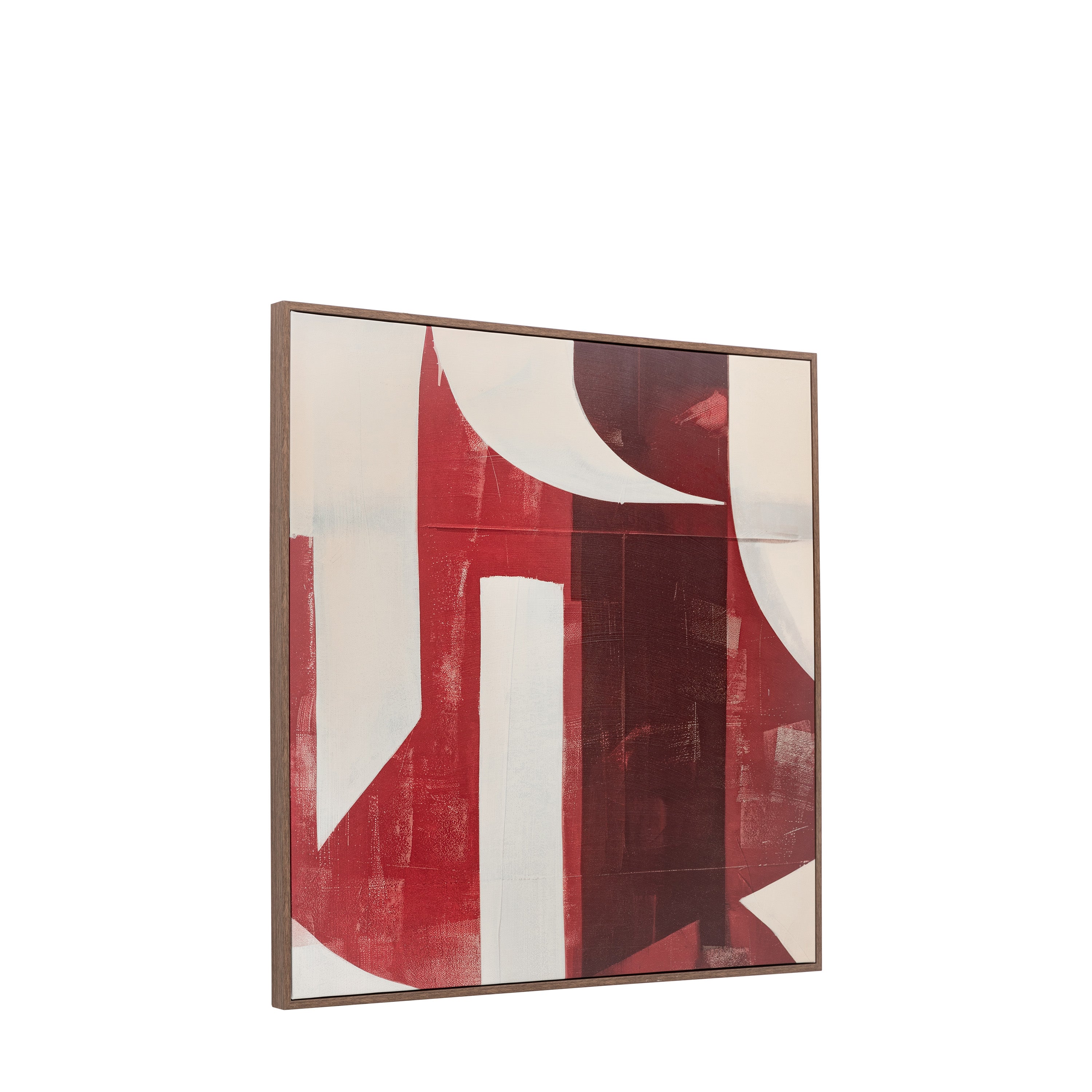 Ruby Red Abstract Framed Canvas Wall Art