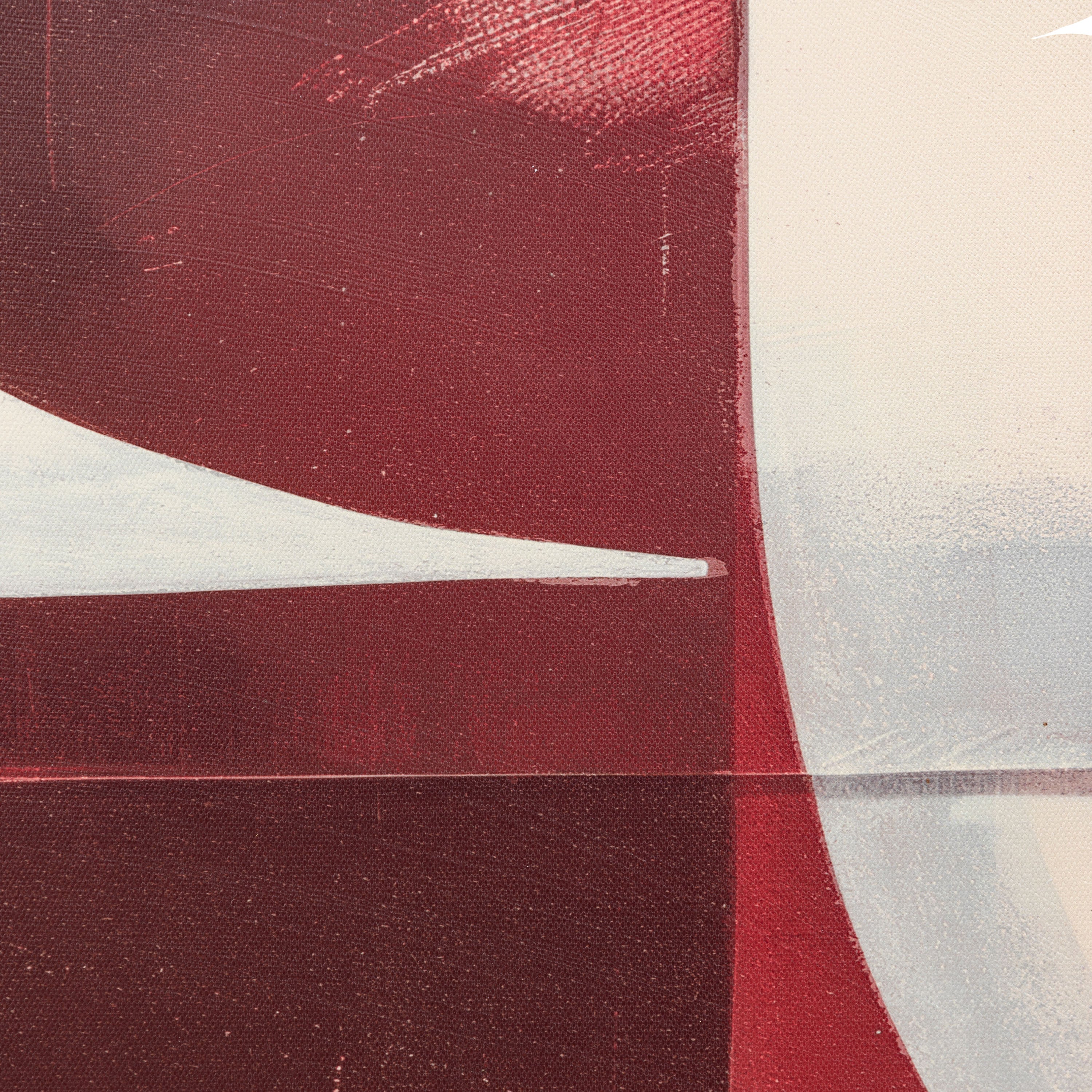 Ruby Red Abstract Framed Canvas Wall Art