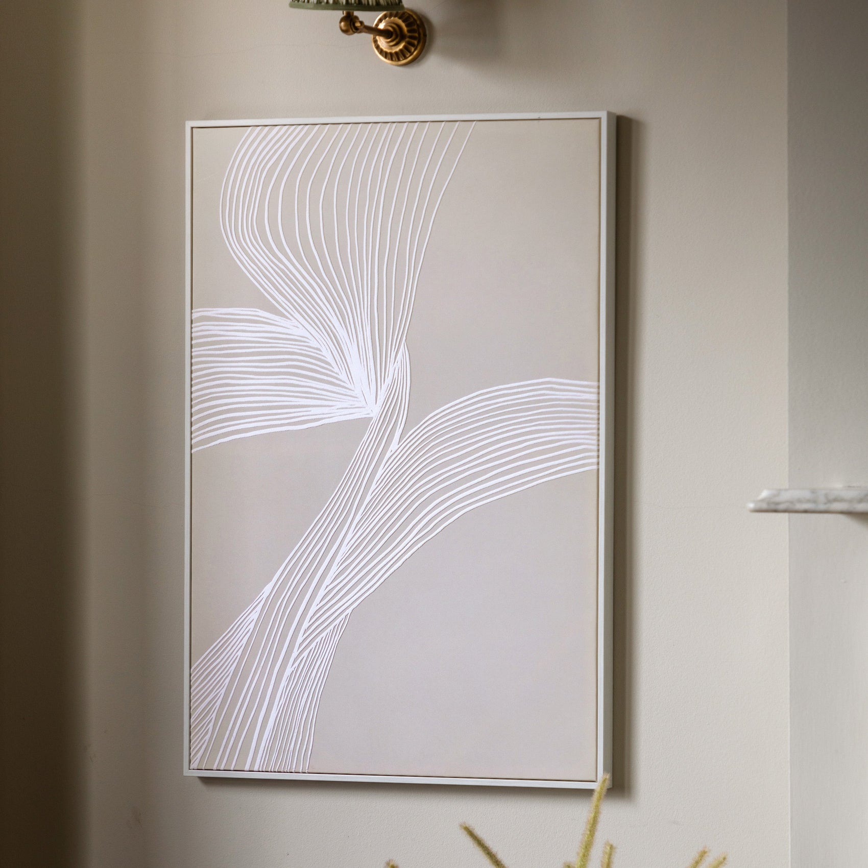 Kingsfields Neutral Woven Framed Canvas Wall Art 2