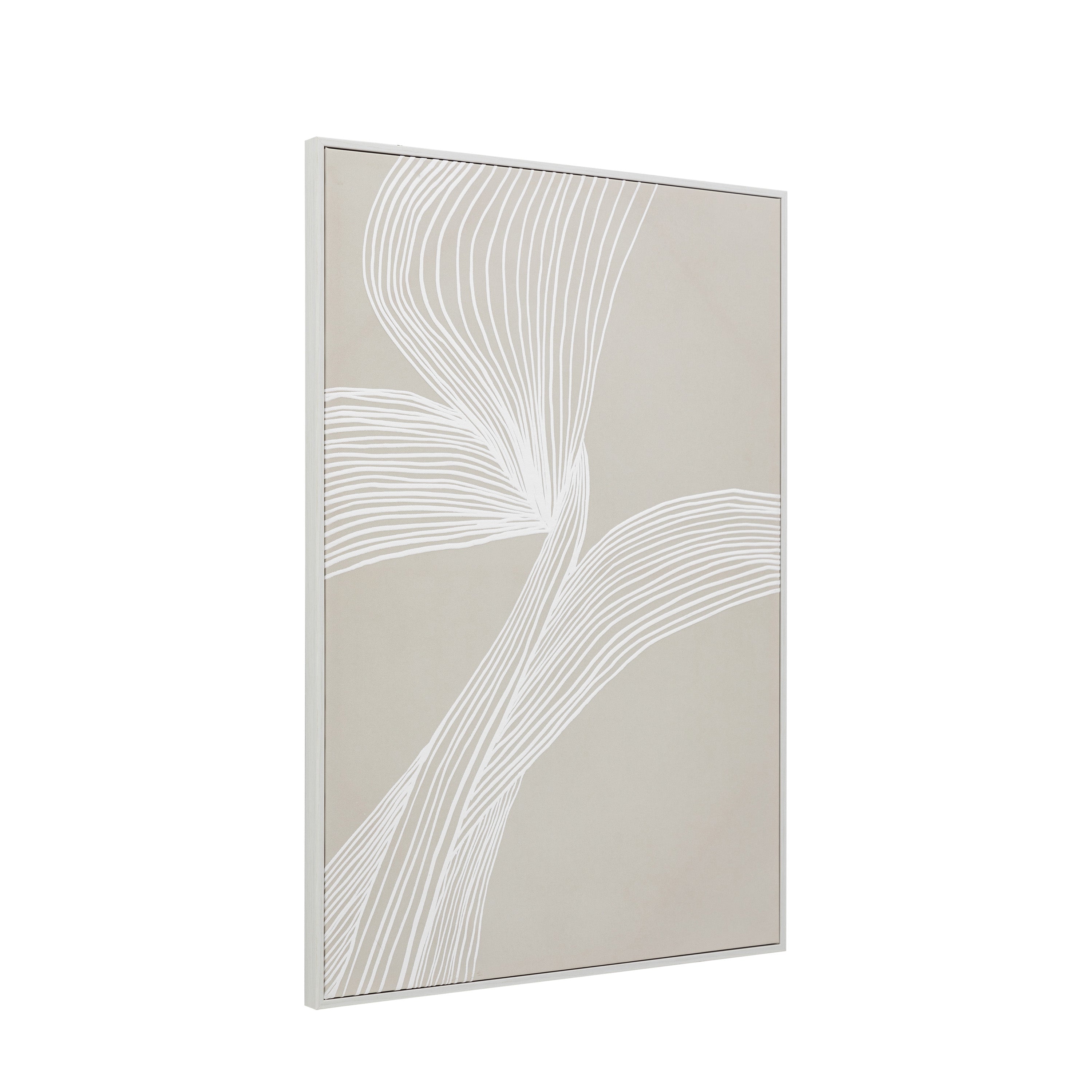 Entwined Neutral Woven Framed Canvas Wall Art 2