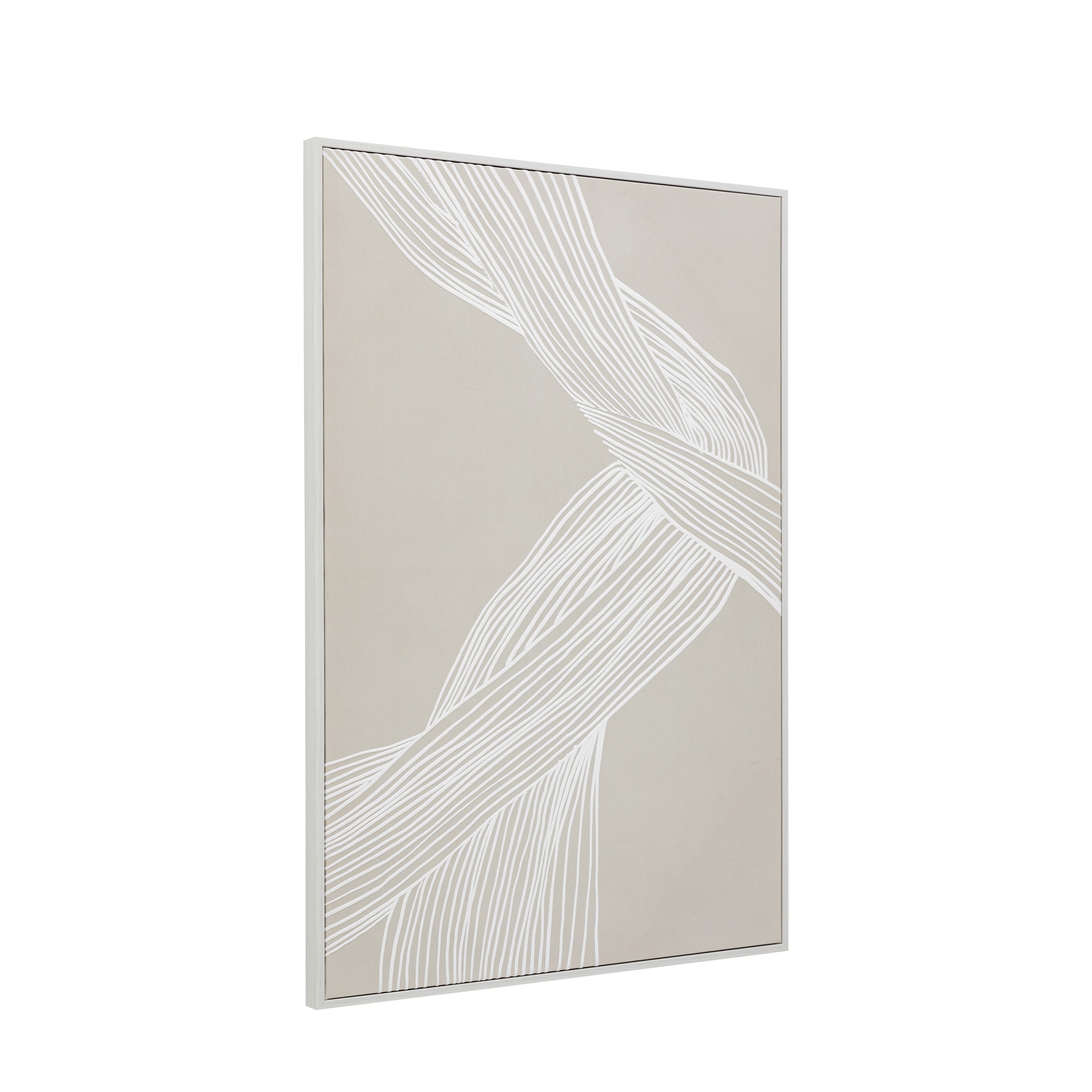Entangled Neutral Woven Framed Canvas Wall Art 1
