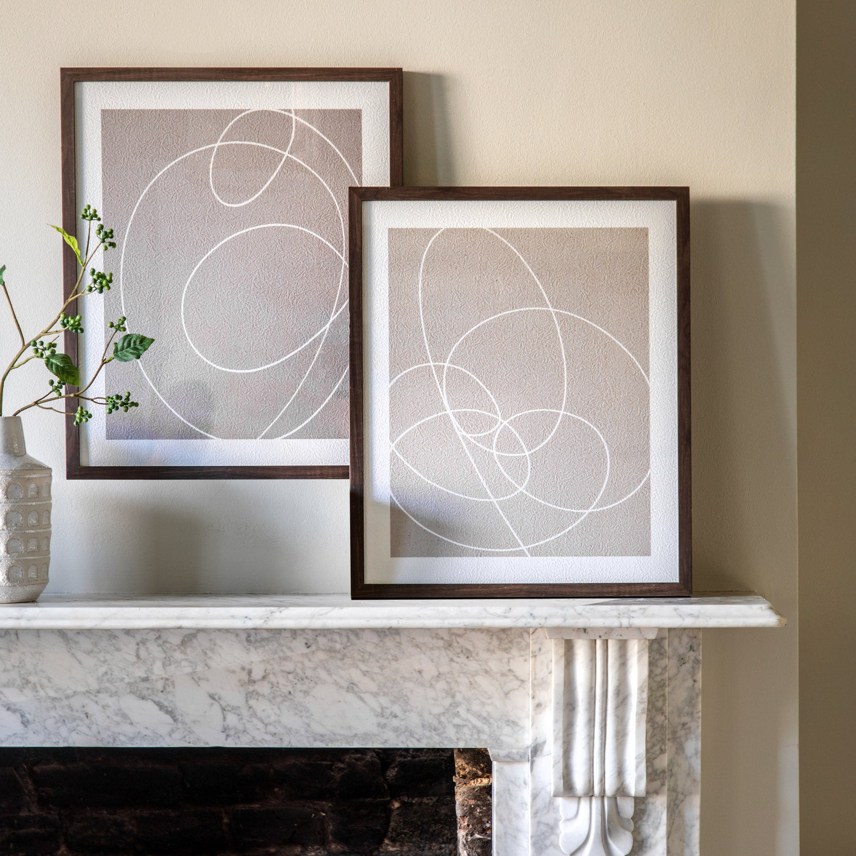 Set of 2 Catone Scribble Framed Wall Art