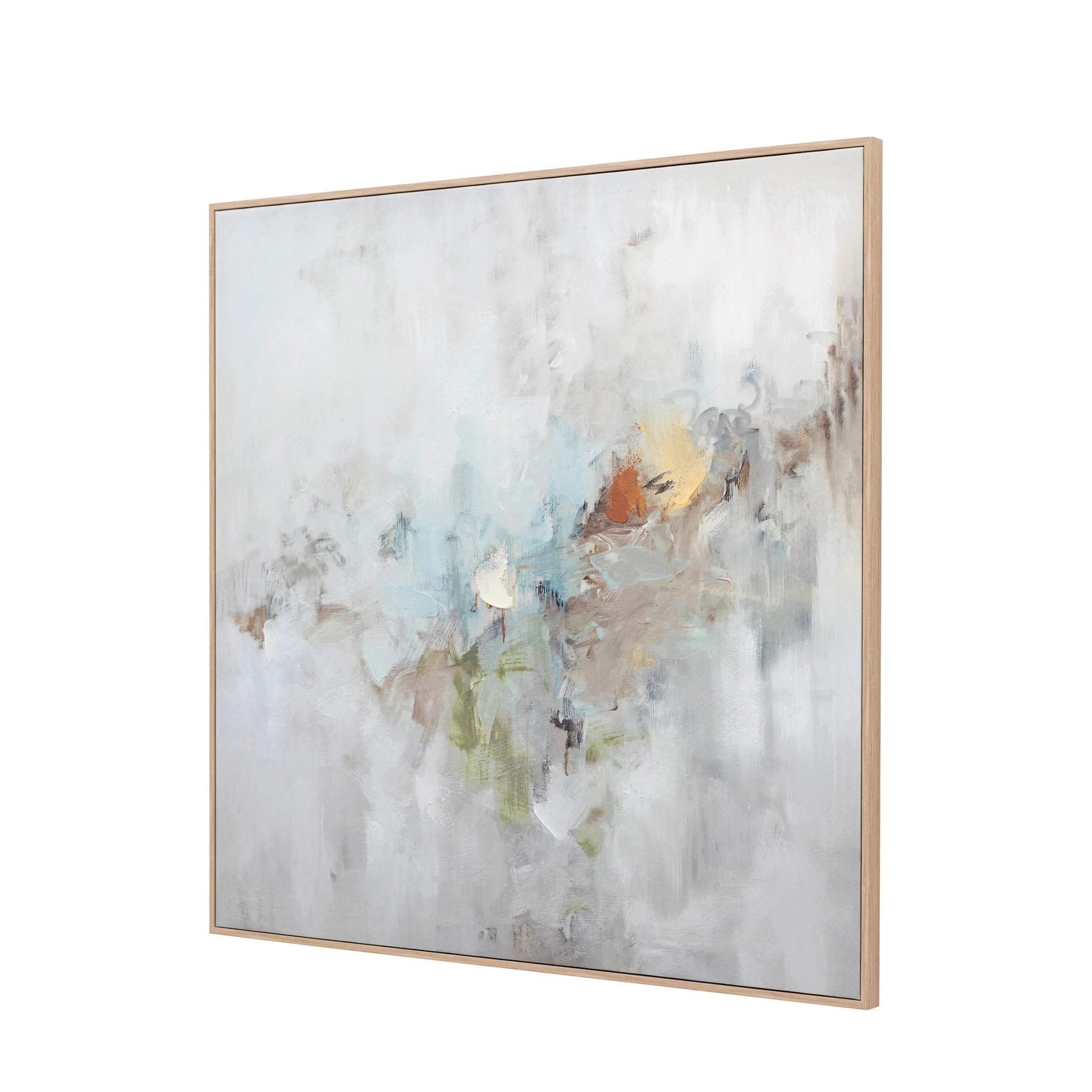 Ambershore New Day Grey Framed Canvas Wall Art