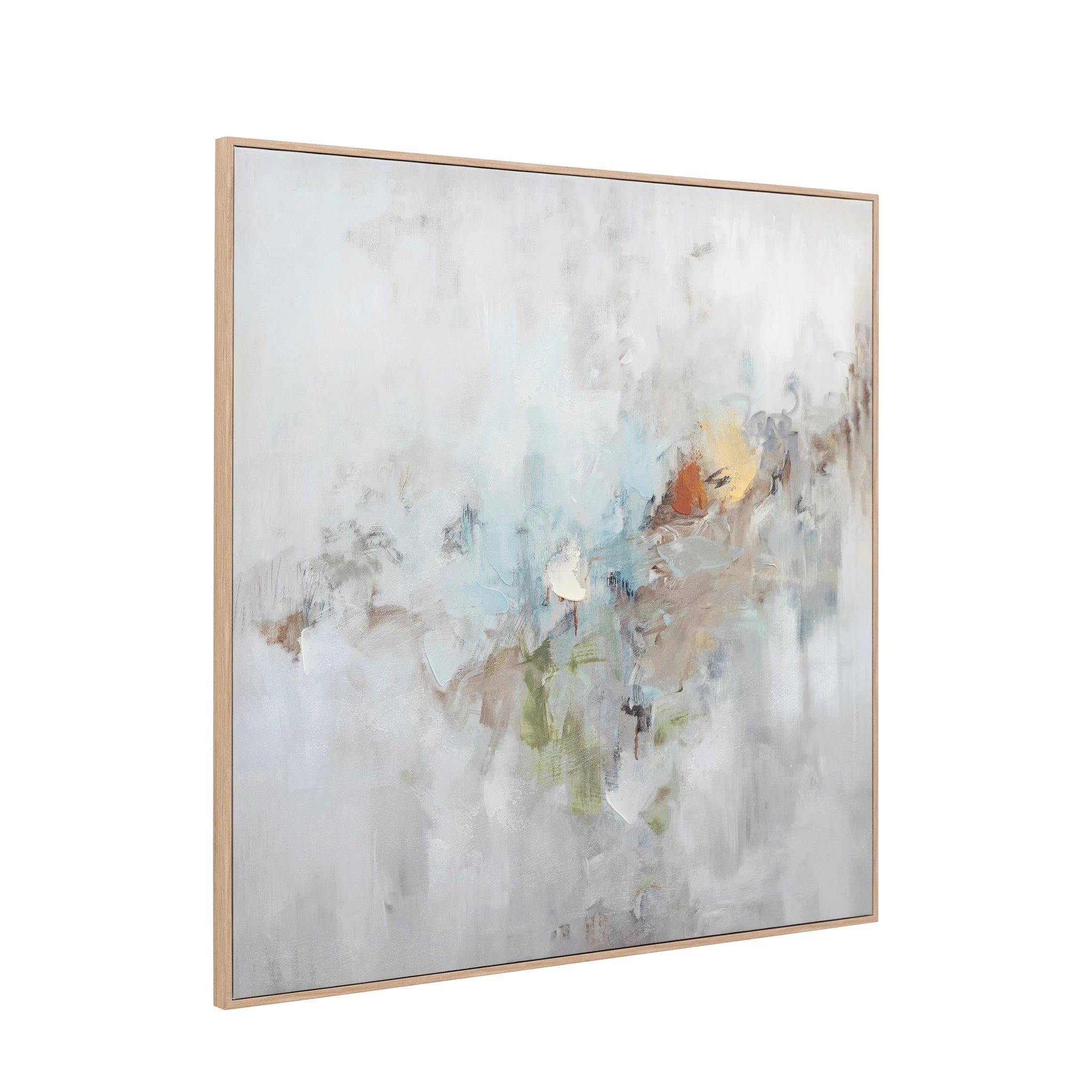 Ambershore New Day Grey Framed Canvas Wall Art