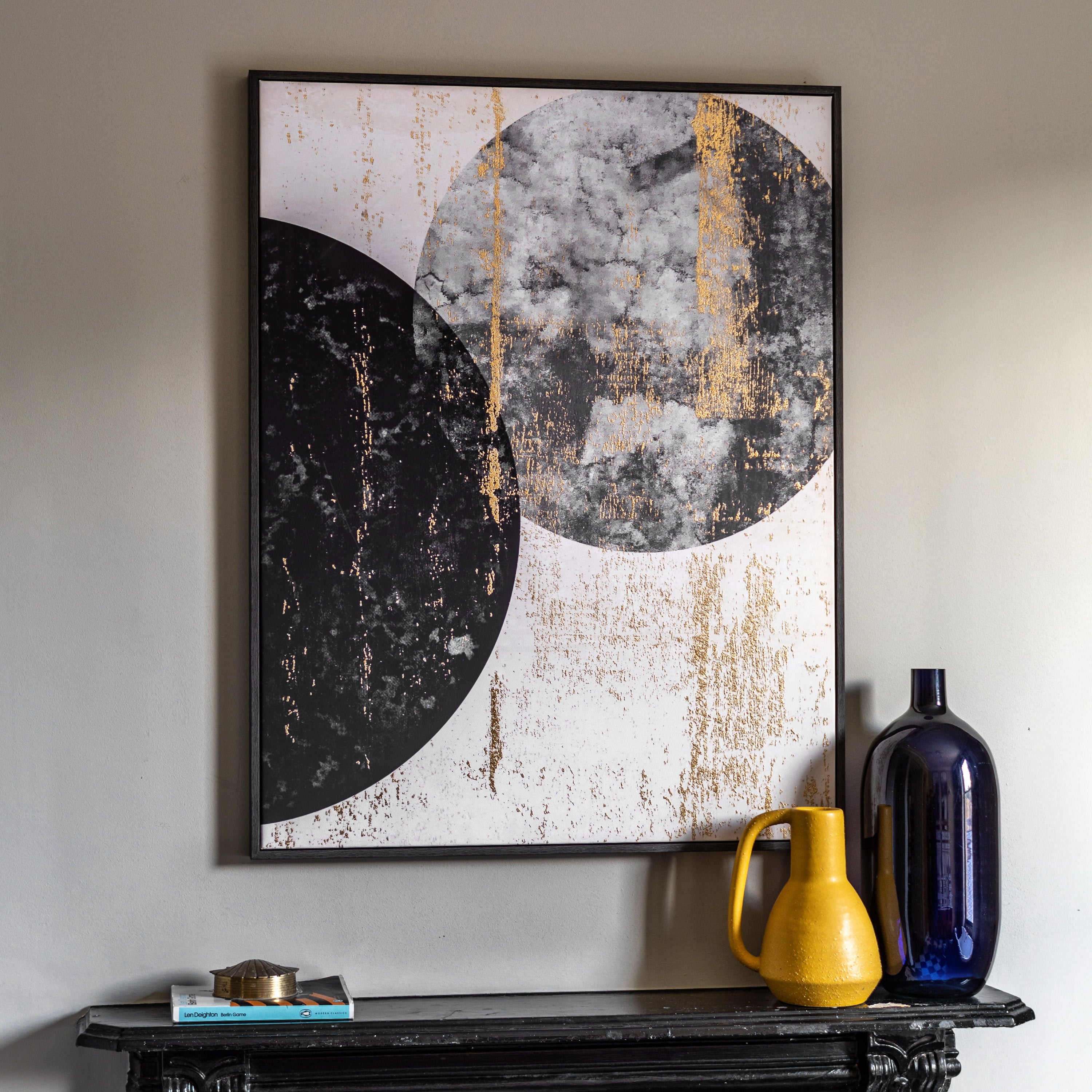 Set of 2 Orbit Framed Canvas Wall Art