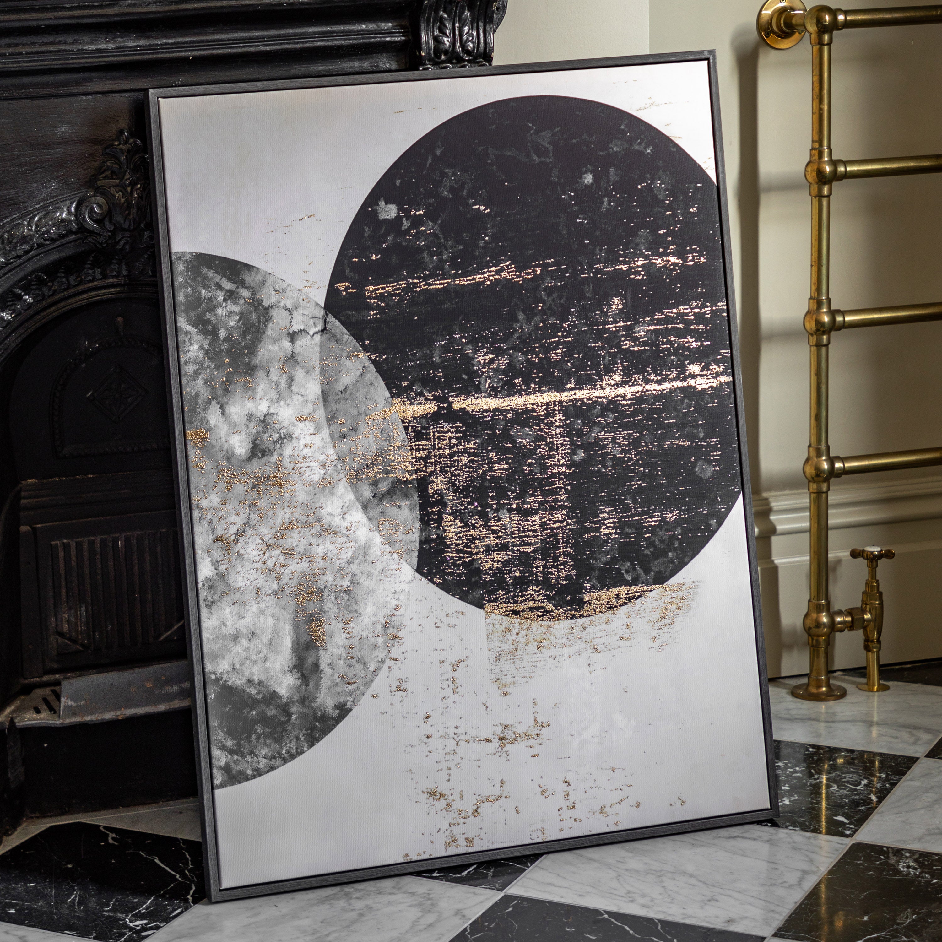 Set of 2 Orbit Framed Canvas Wall Art