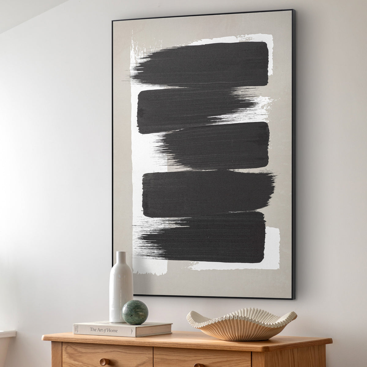 Langleyvale Up Abstract Monochrome Framed Canvas Wall Art