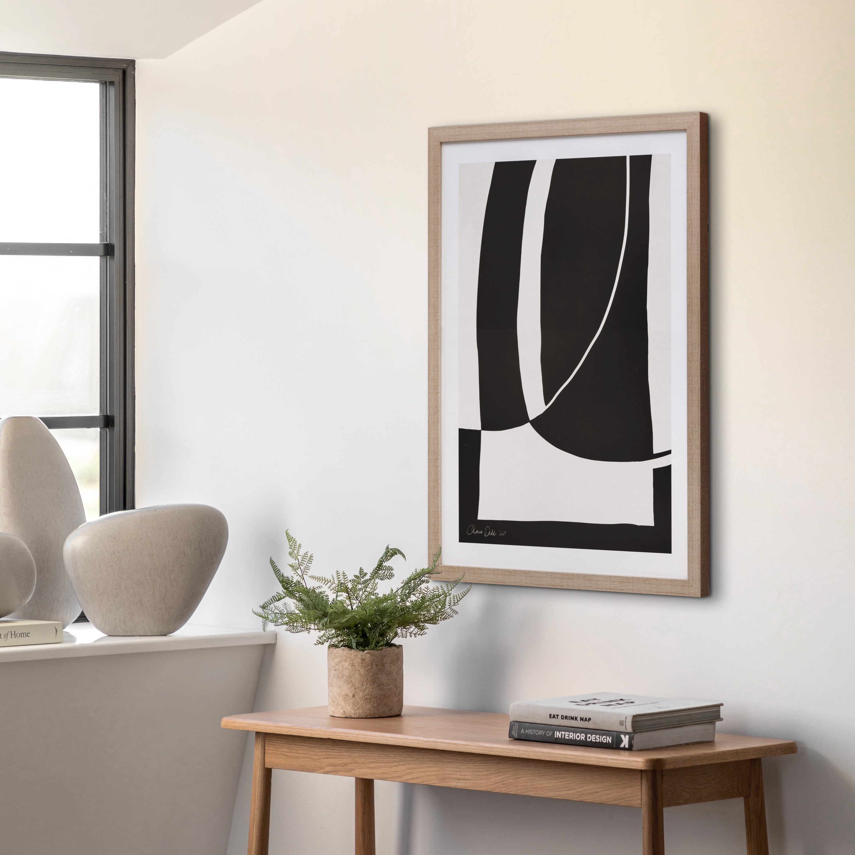 Abstract Noir et Blanc Framed Wall Art