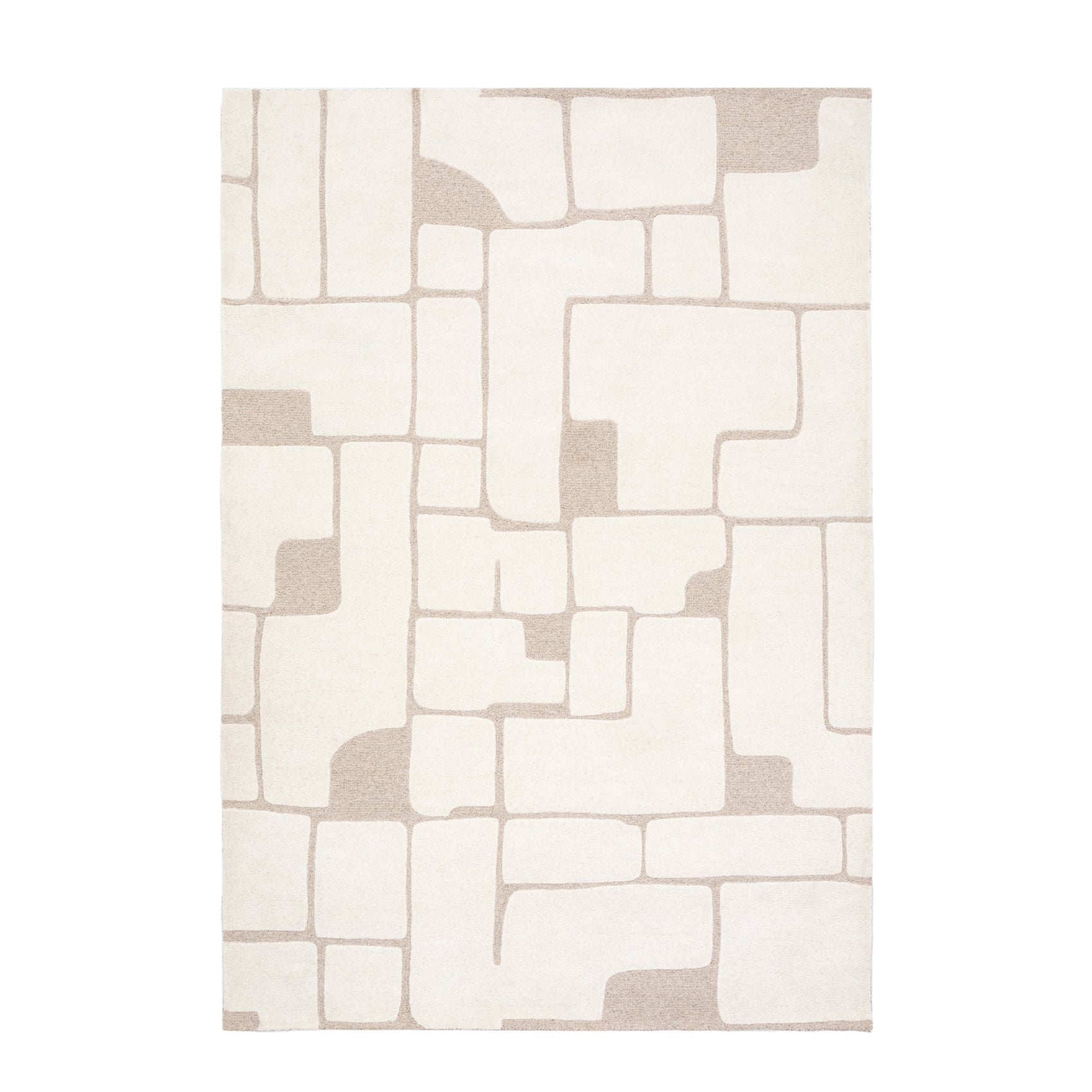 Kanha Cream Tufted Graphic Rug 160x230