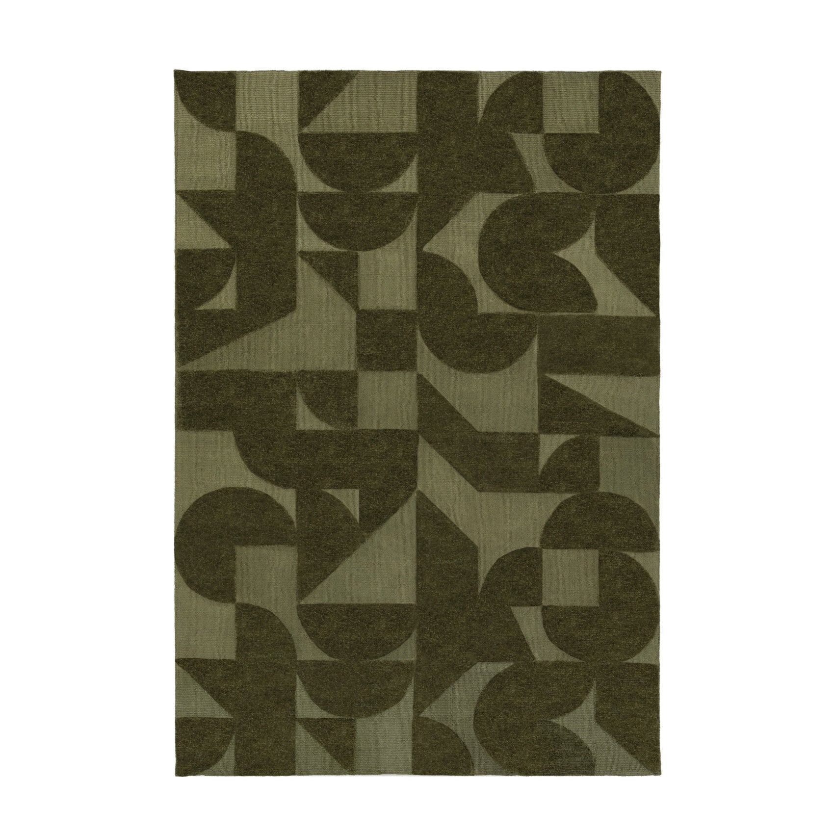 Keysham Olive Green Block Rug 120x180