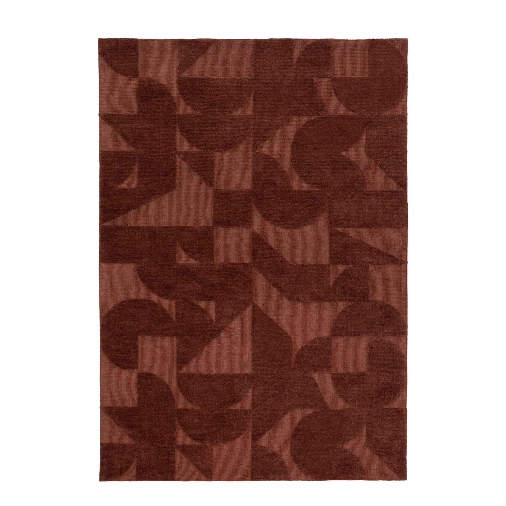 Keysham Nutmeg Brown Block Rug 120x180