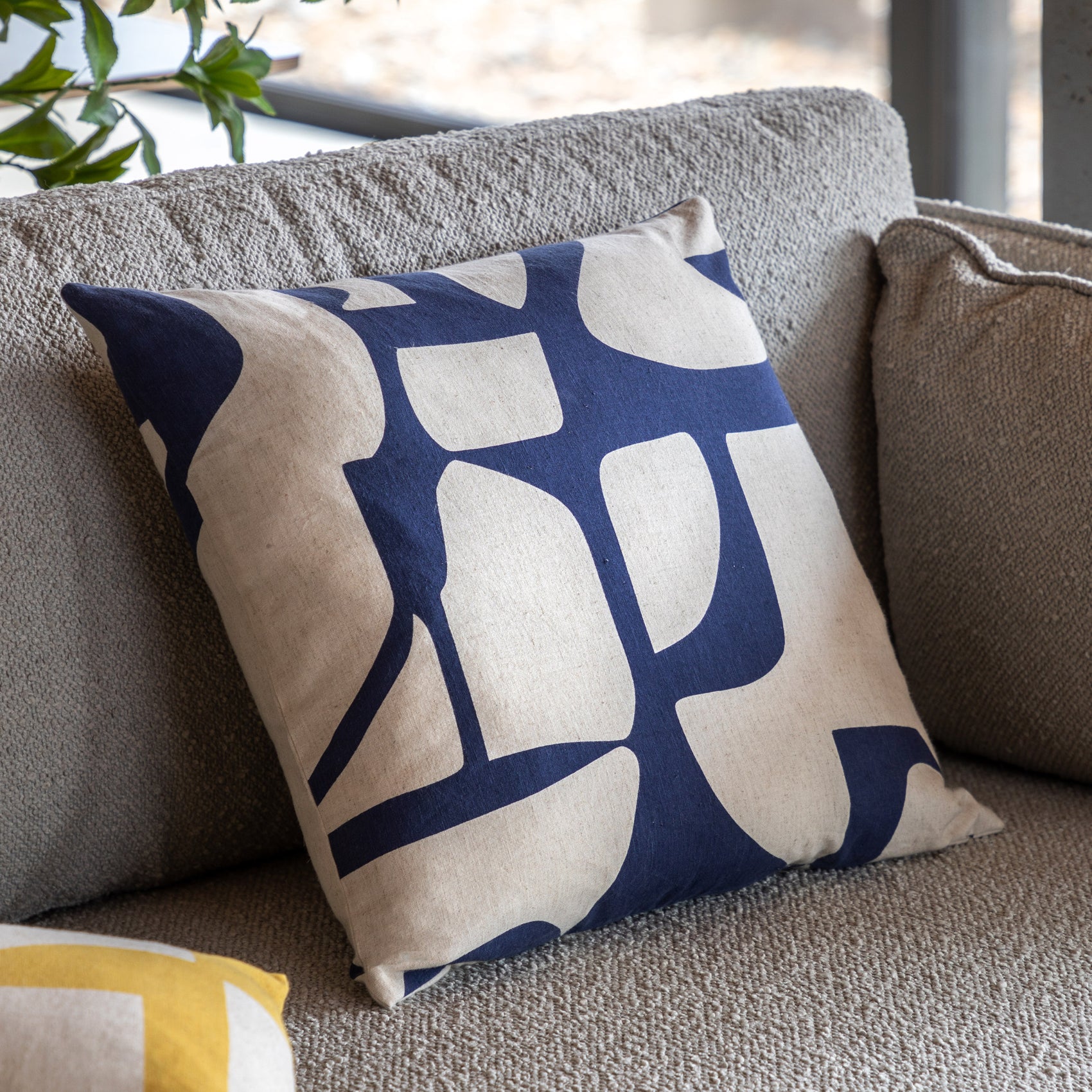 Ardala Ink Blue Graphic Square Cushion