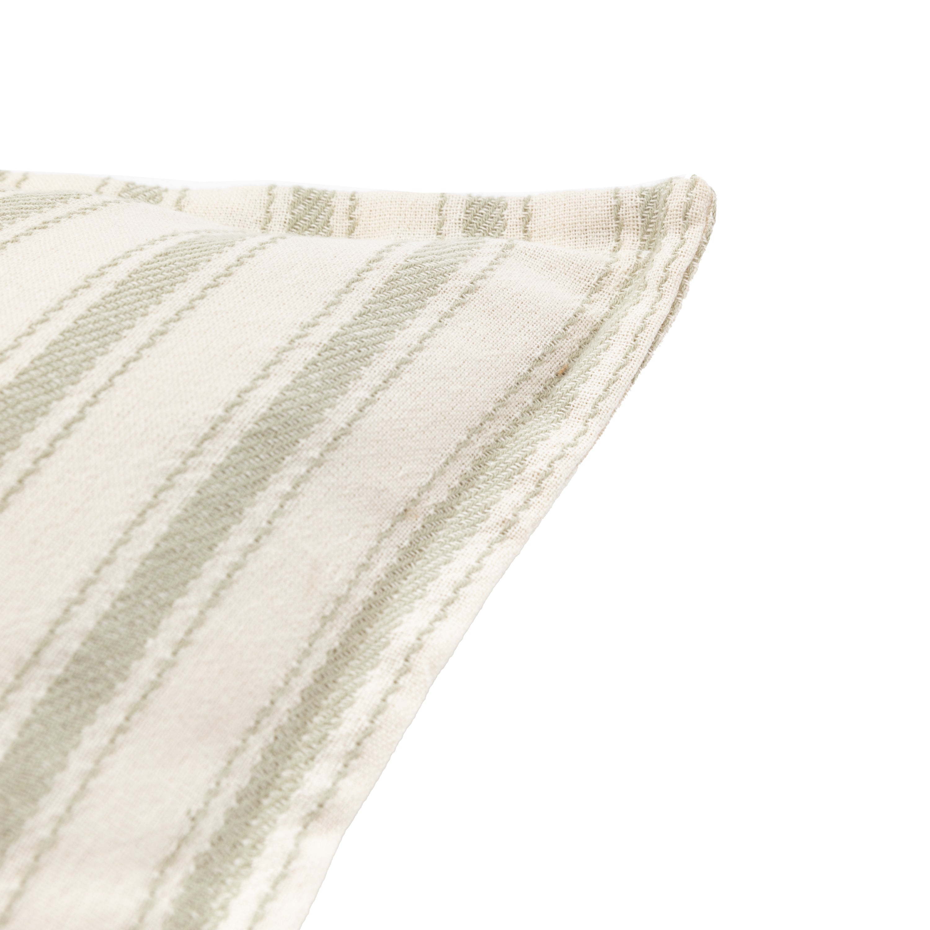 Nelson Woven Sage Stripe Square Cushion Sage