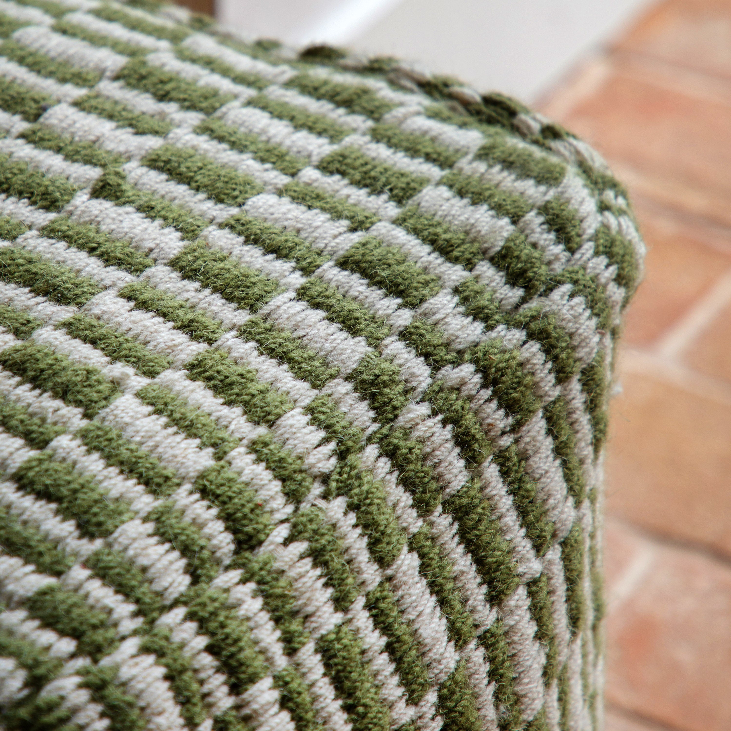 Rauma Olive Green Pouffe