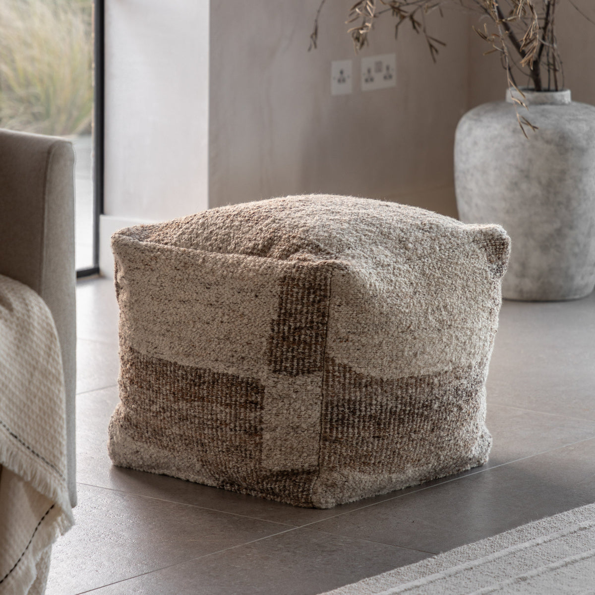 Langleypoint Tonal Natural Pouffe