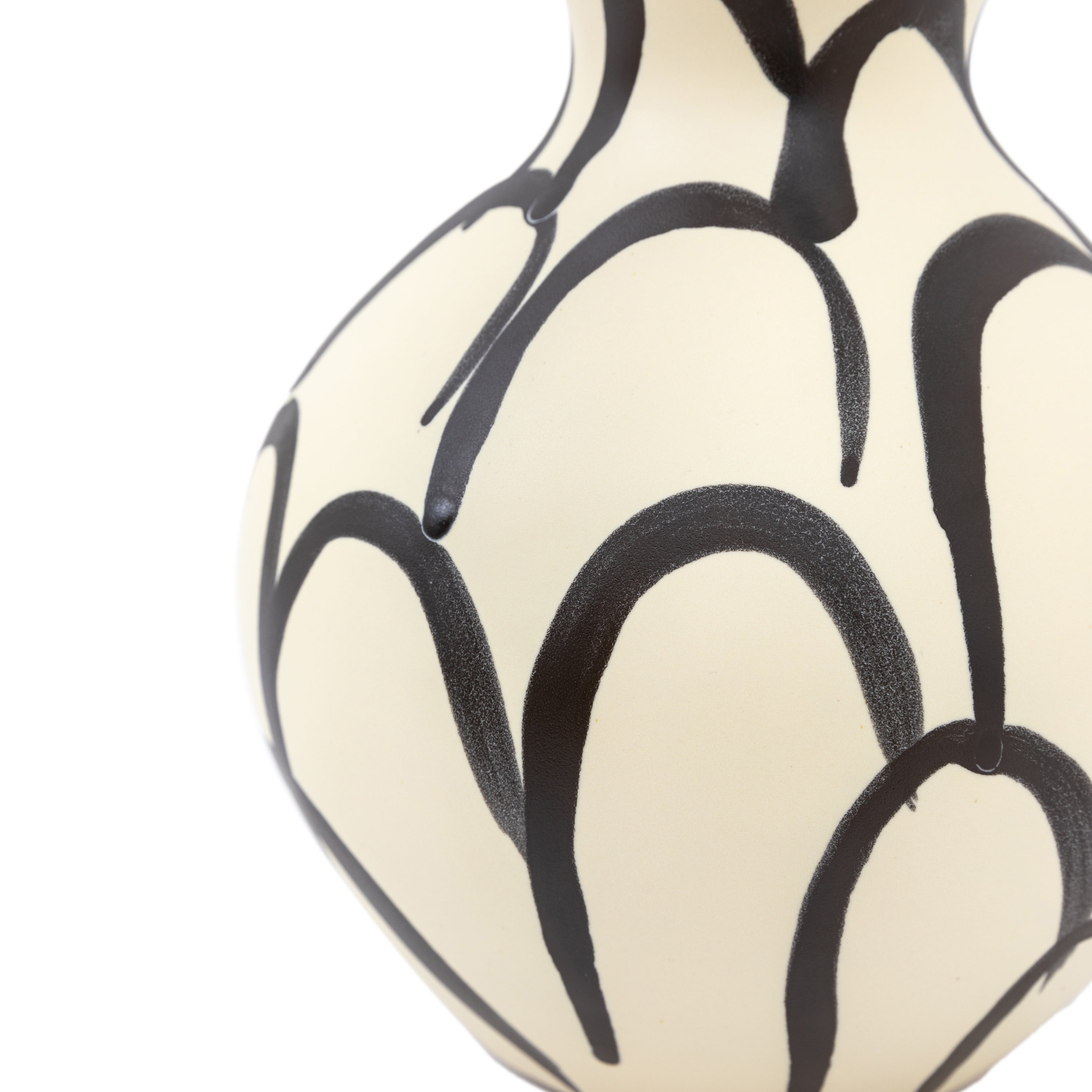 Alloa Hand Painted Monochrome Curved Vase