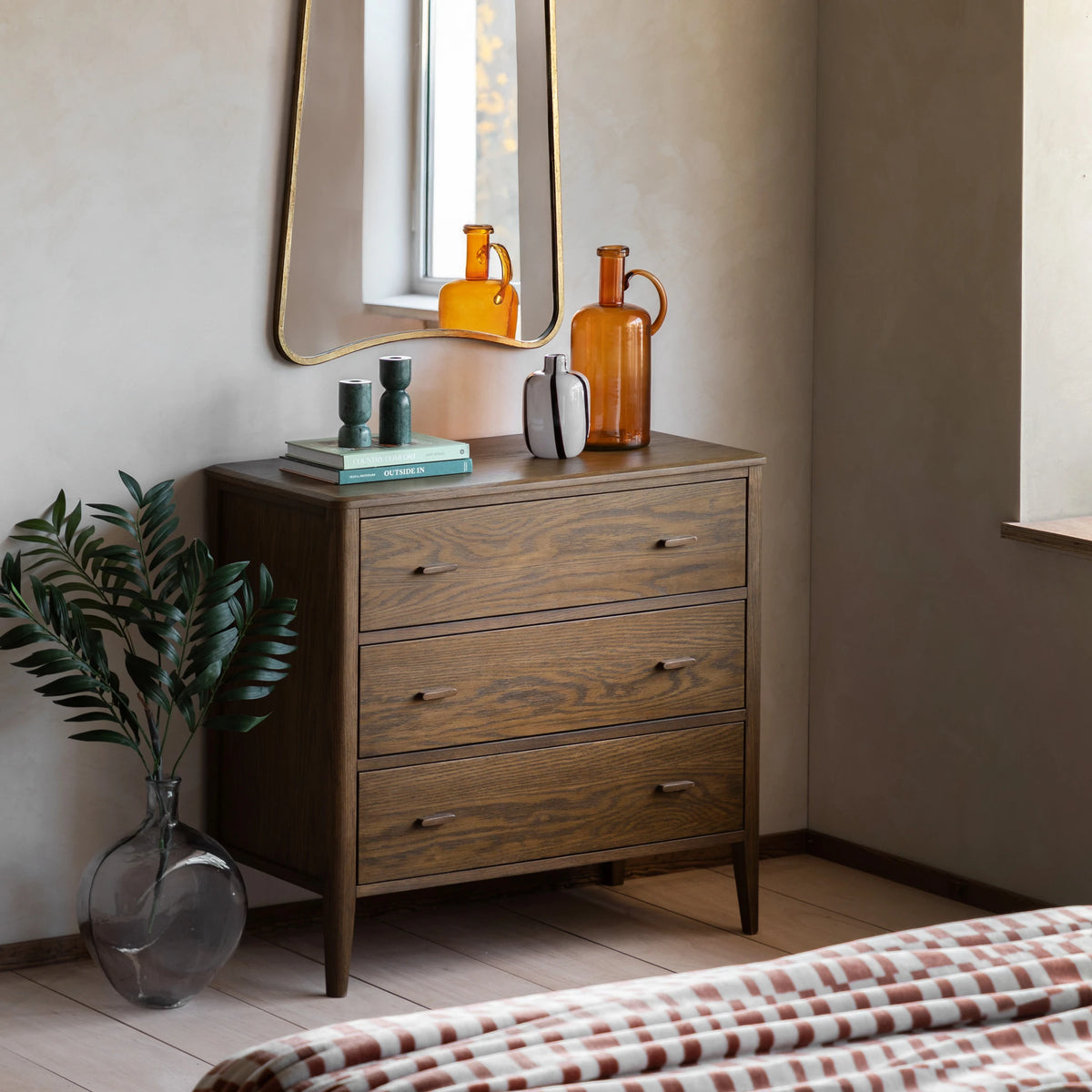 Hollis Walnut Brown Wood Chest of Drawers