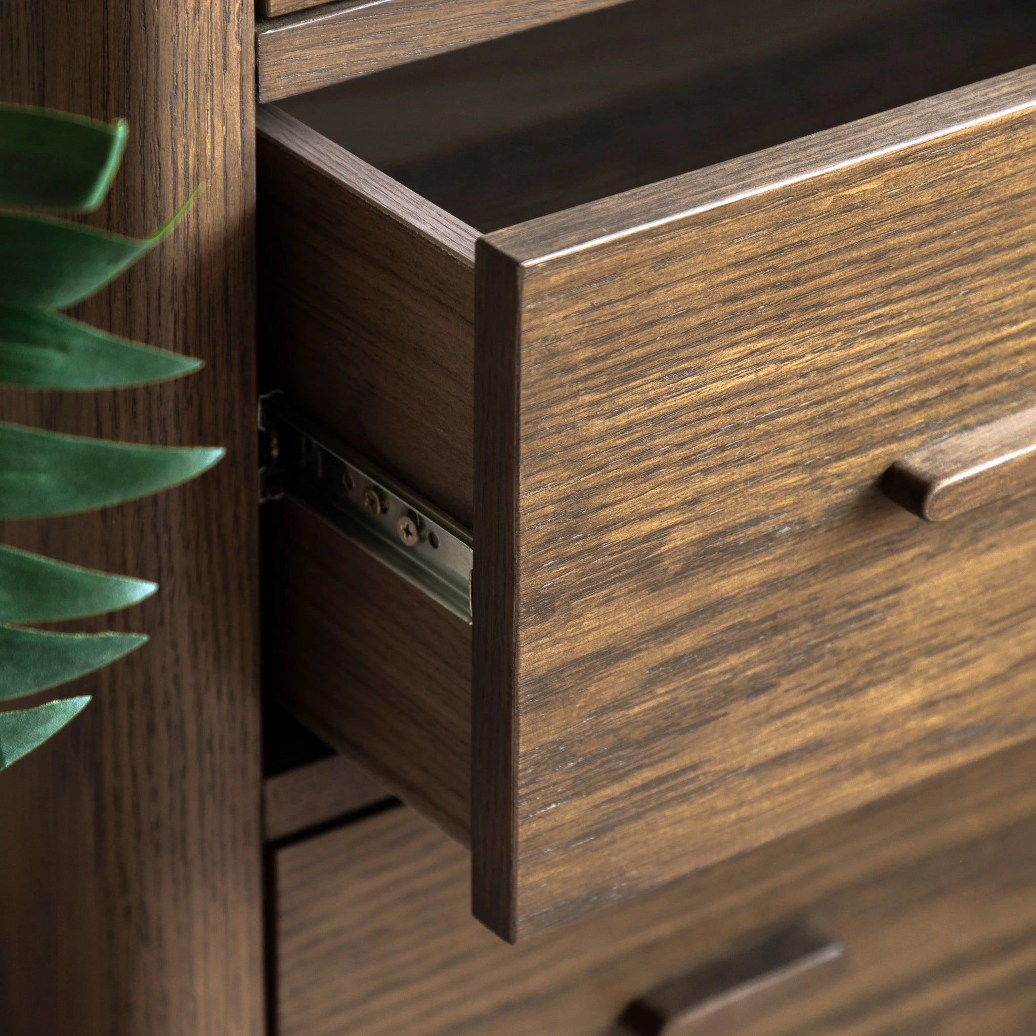 Hollis Walnut Brown Wood Chest of Drawers