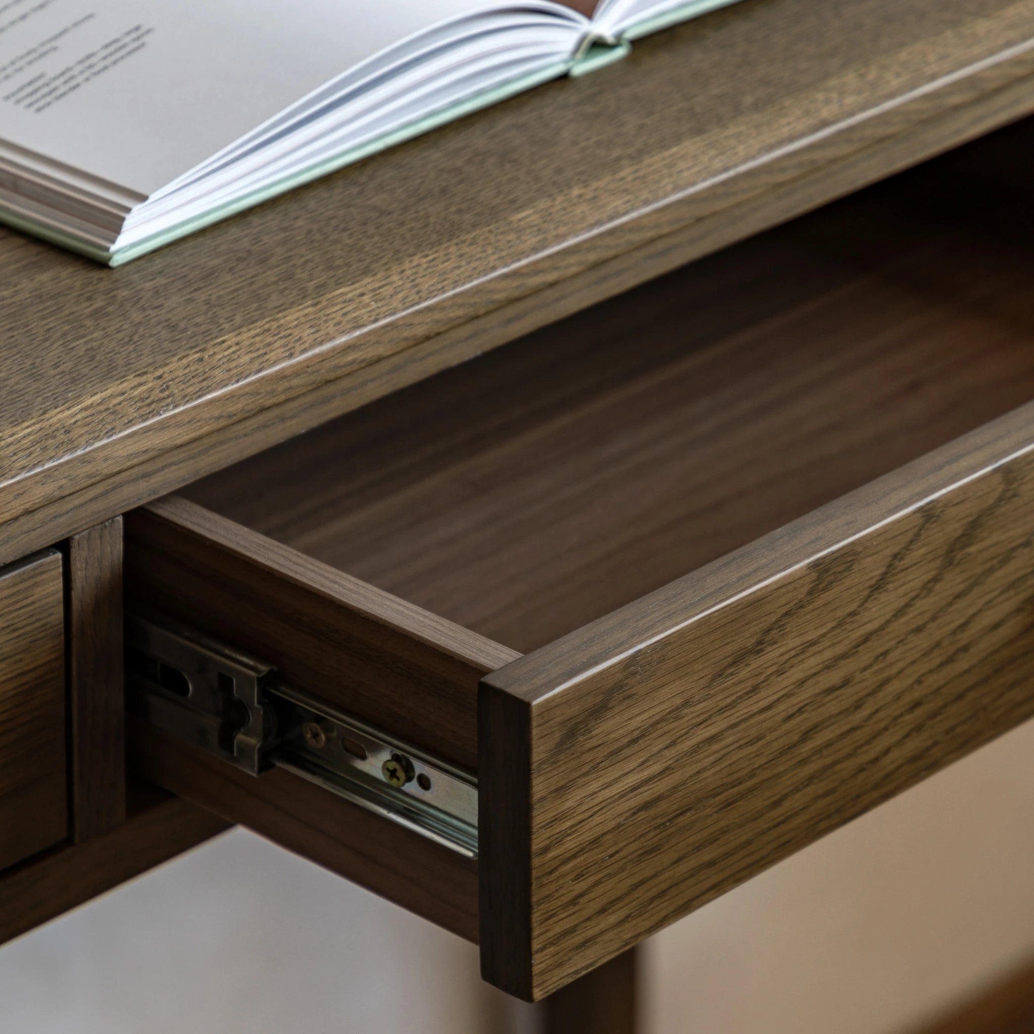 Hollis Walnut Brown Wood Console Table