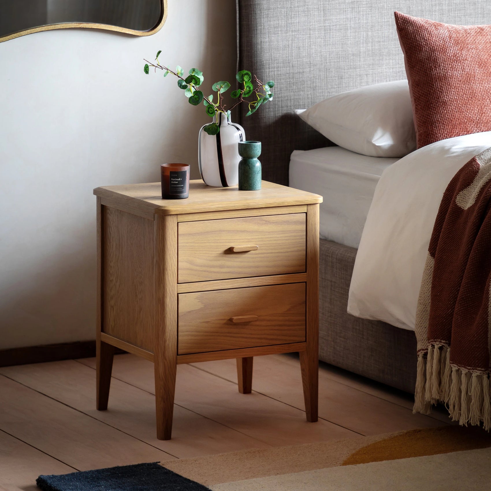 Hollis Natural Wood Bedside Table
