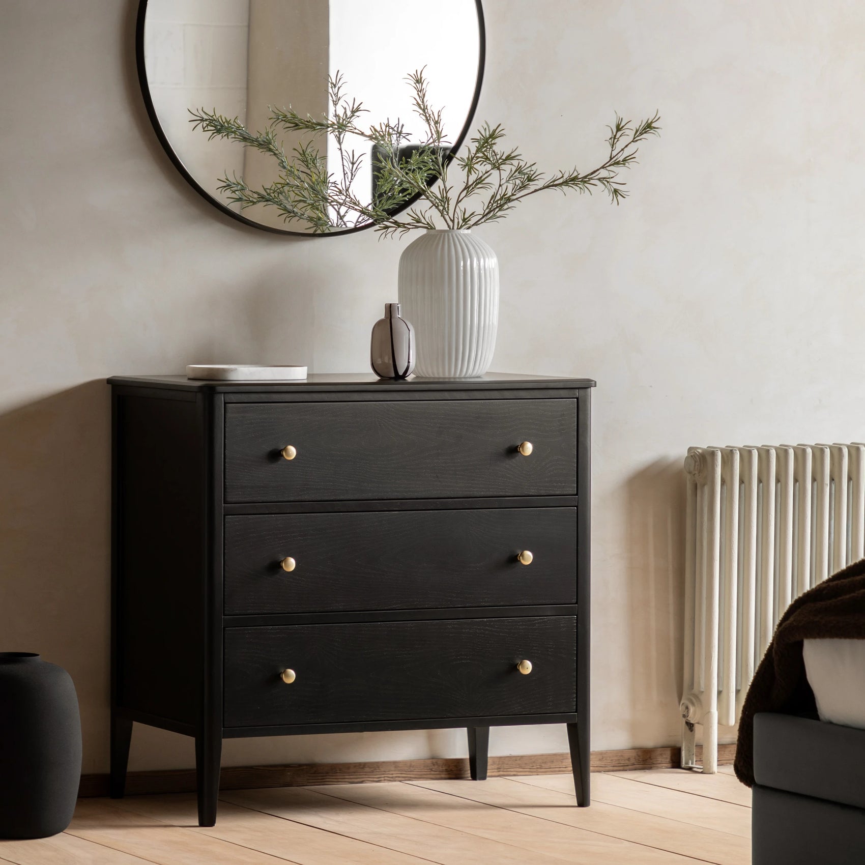 Belmora Black Wood Chest of Drawers