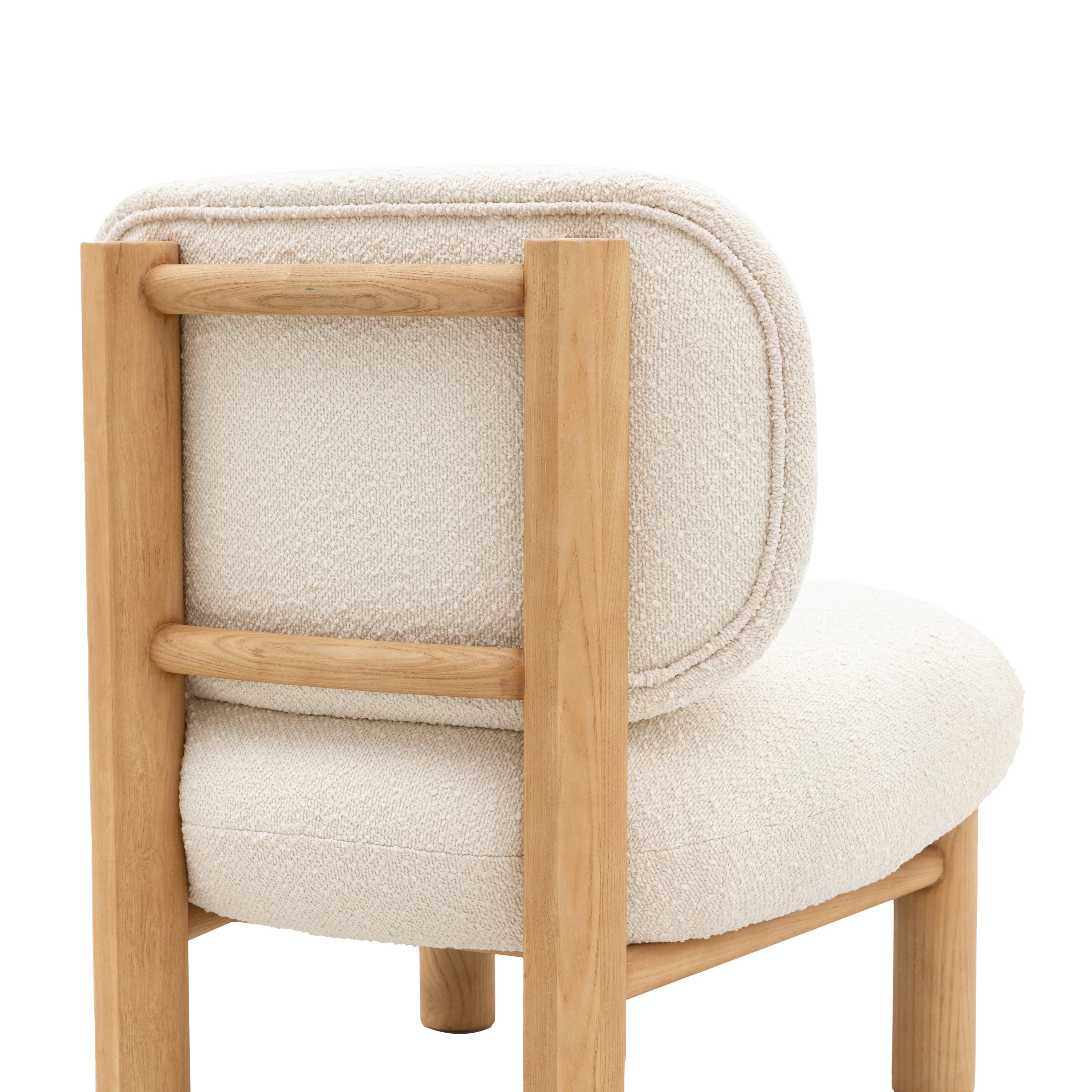 Kubbe Vanilla White Boucle Chair