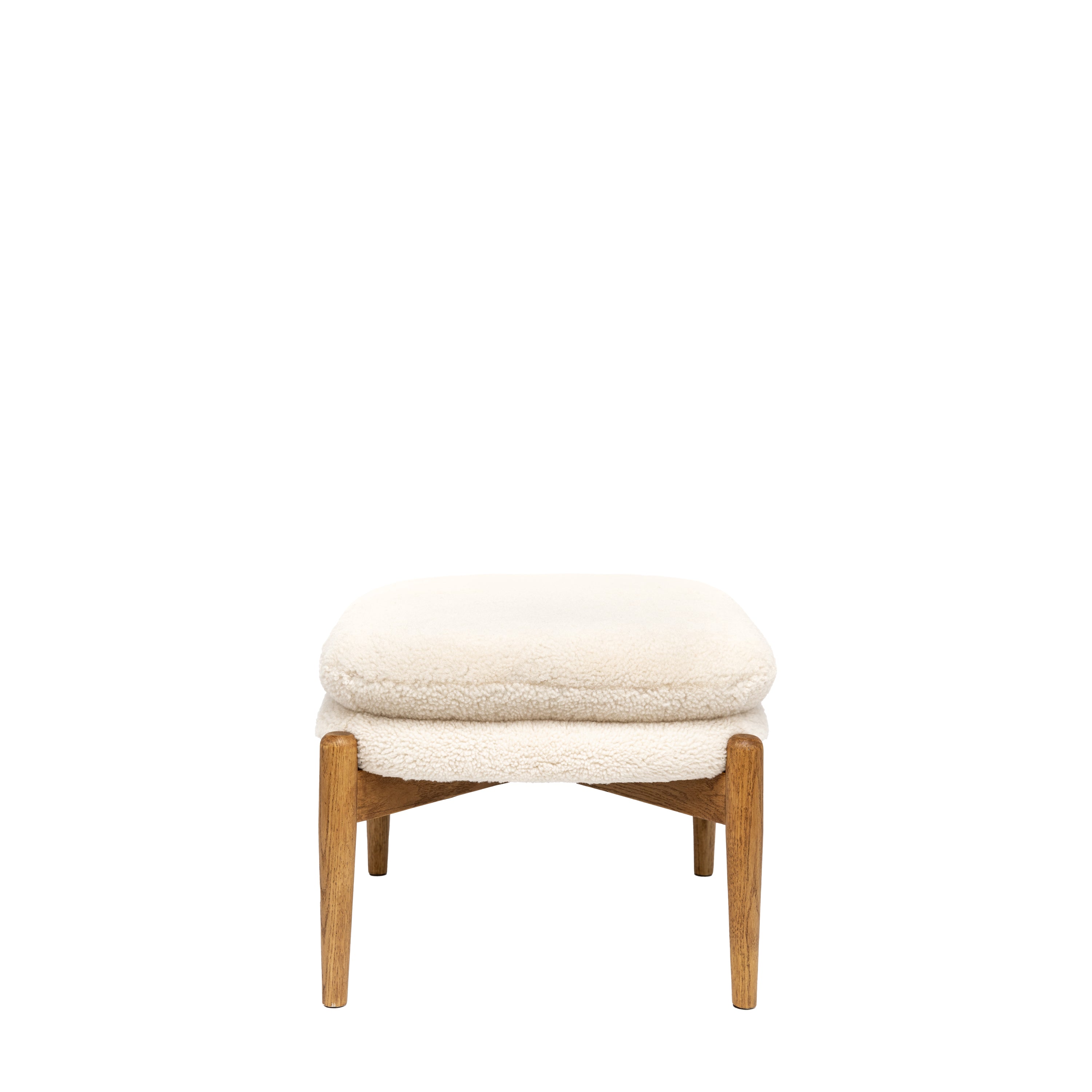 Langham Cream Sheepskin Footstool