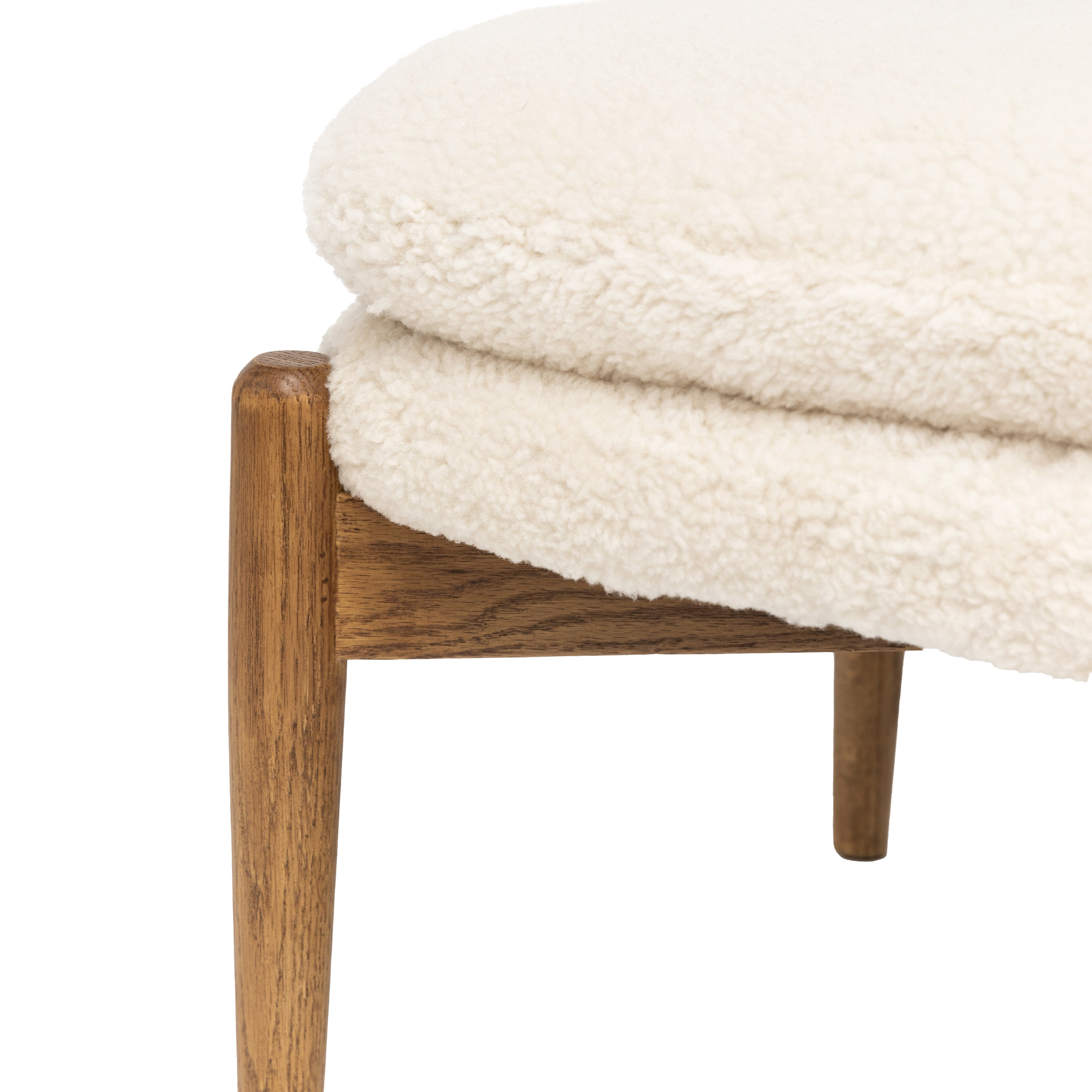 Langham Cream Sheepskin Footstool