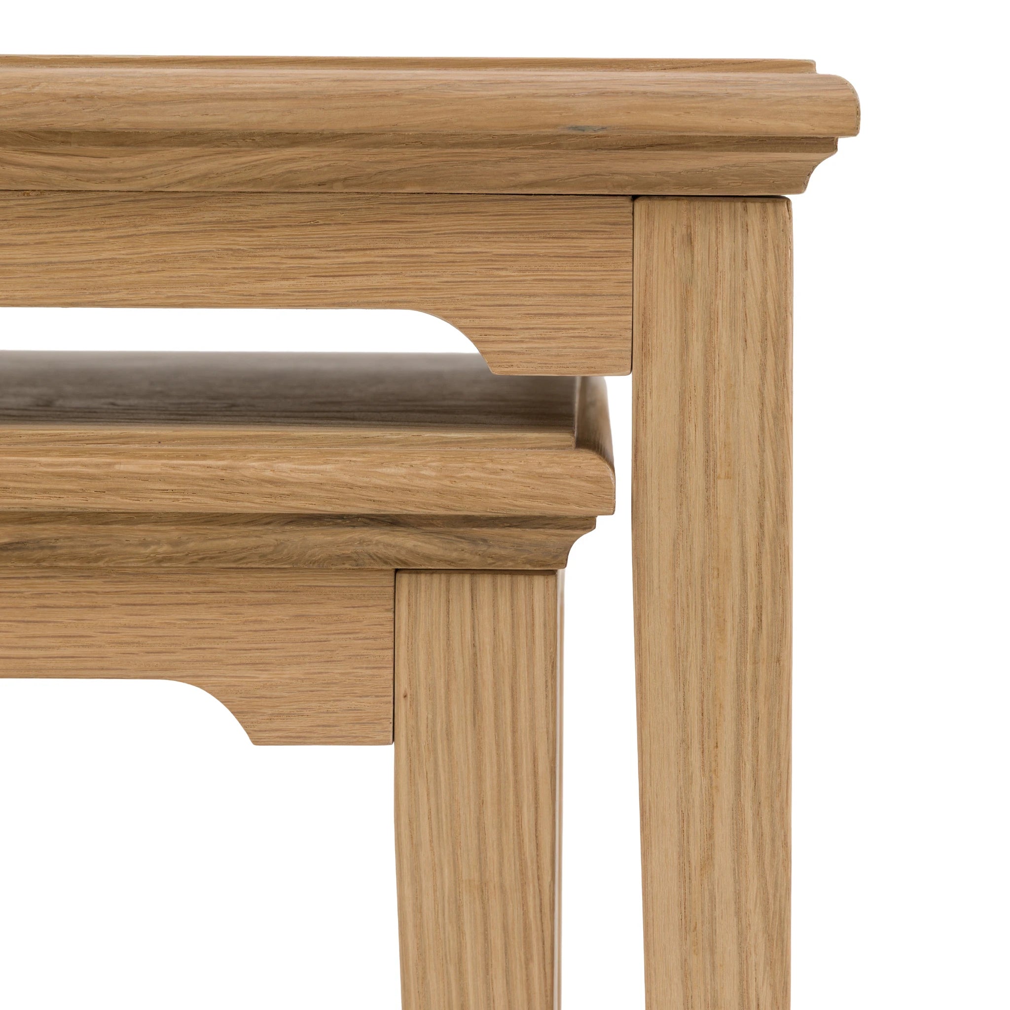 Set of 2 Westbridge Natural Oak Wood Nested Coffee Tables