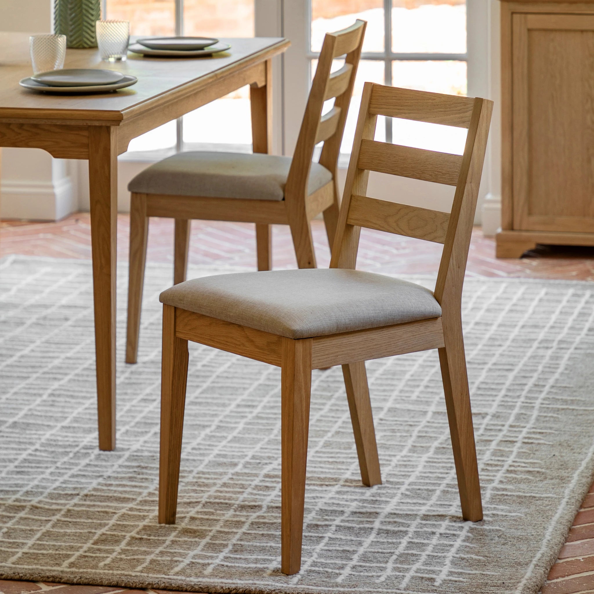 Set of 2 Westbridge Natural Wood Dining Chairs