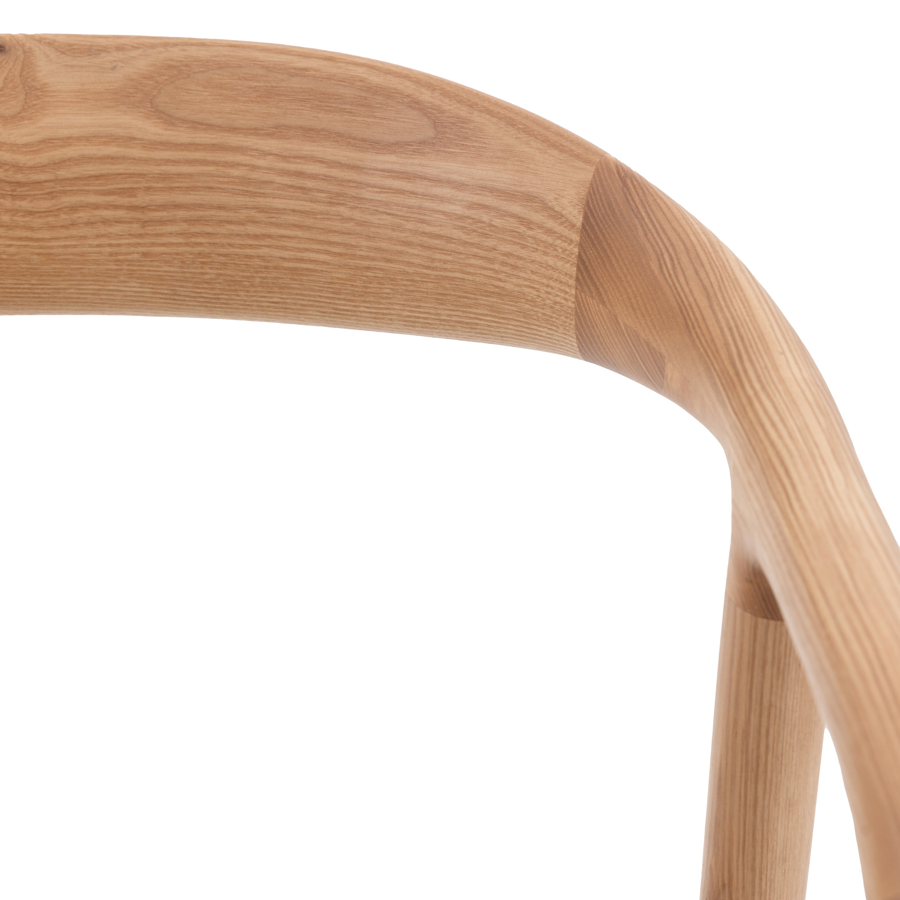 Set of 2 Royo Scandi Natural Ash Wood Upholstered Curved Dining Chair