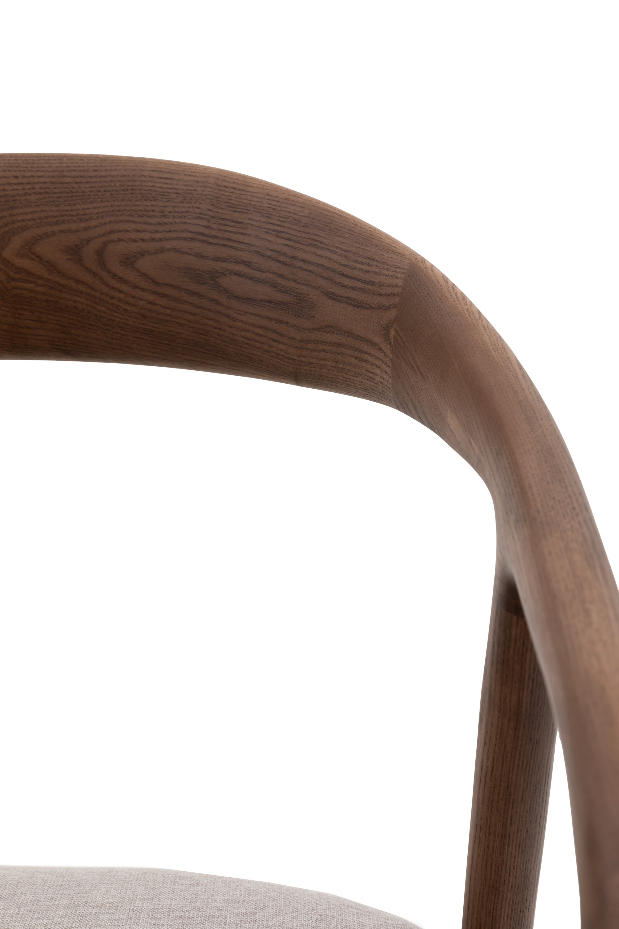 Set of 2 Royo Scandi Walnut Brown Ash Wood Upholstered Curved Dining Chair