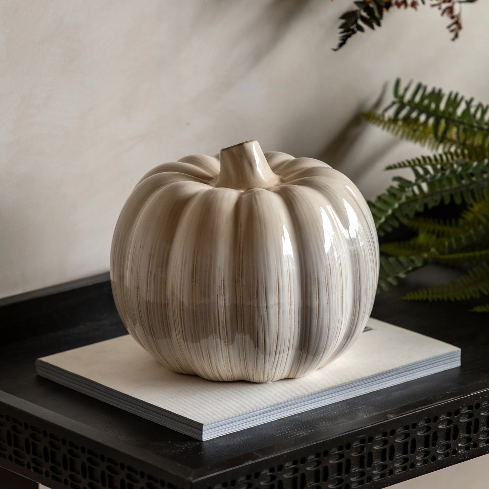 Terrene Natural Ceramic Pumpkin Ornament