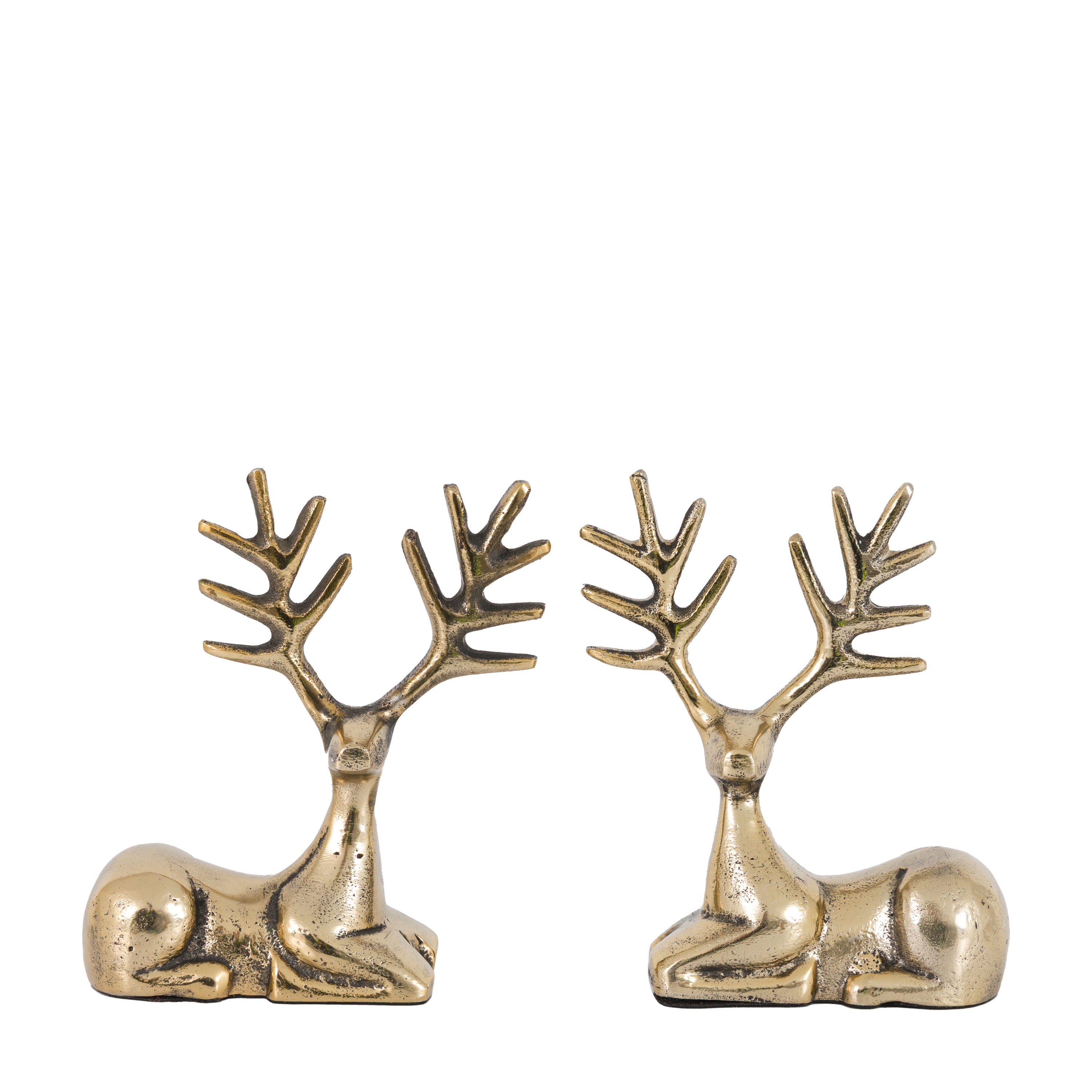 Stag Antique Gold Set of 2 Decorations