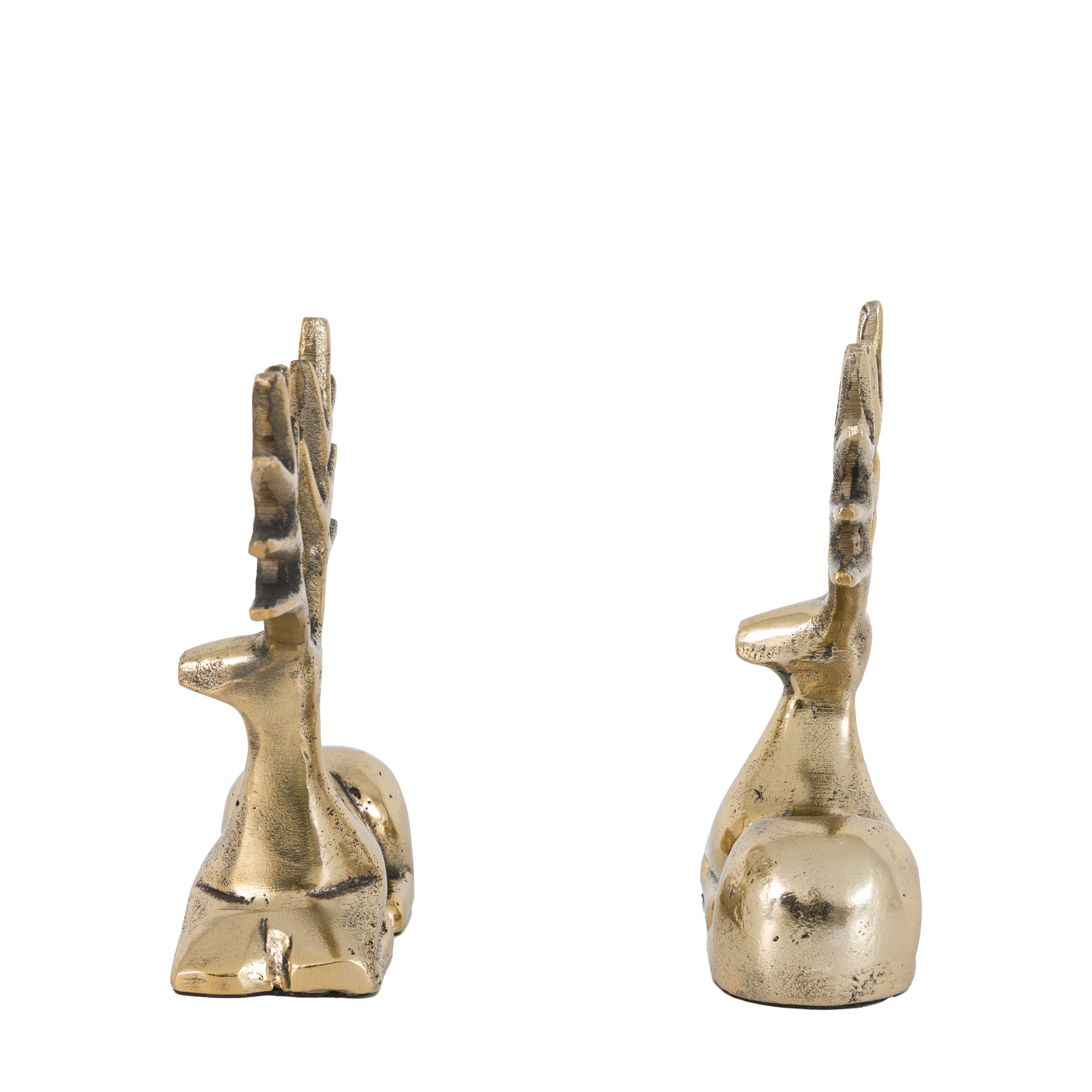 Stag Antique Gold Set of 2 Decorations