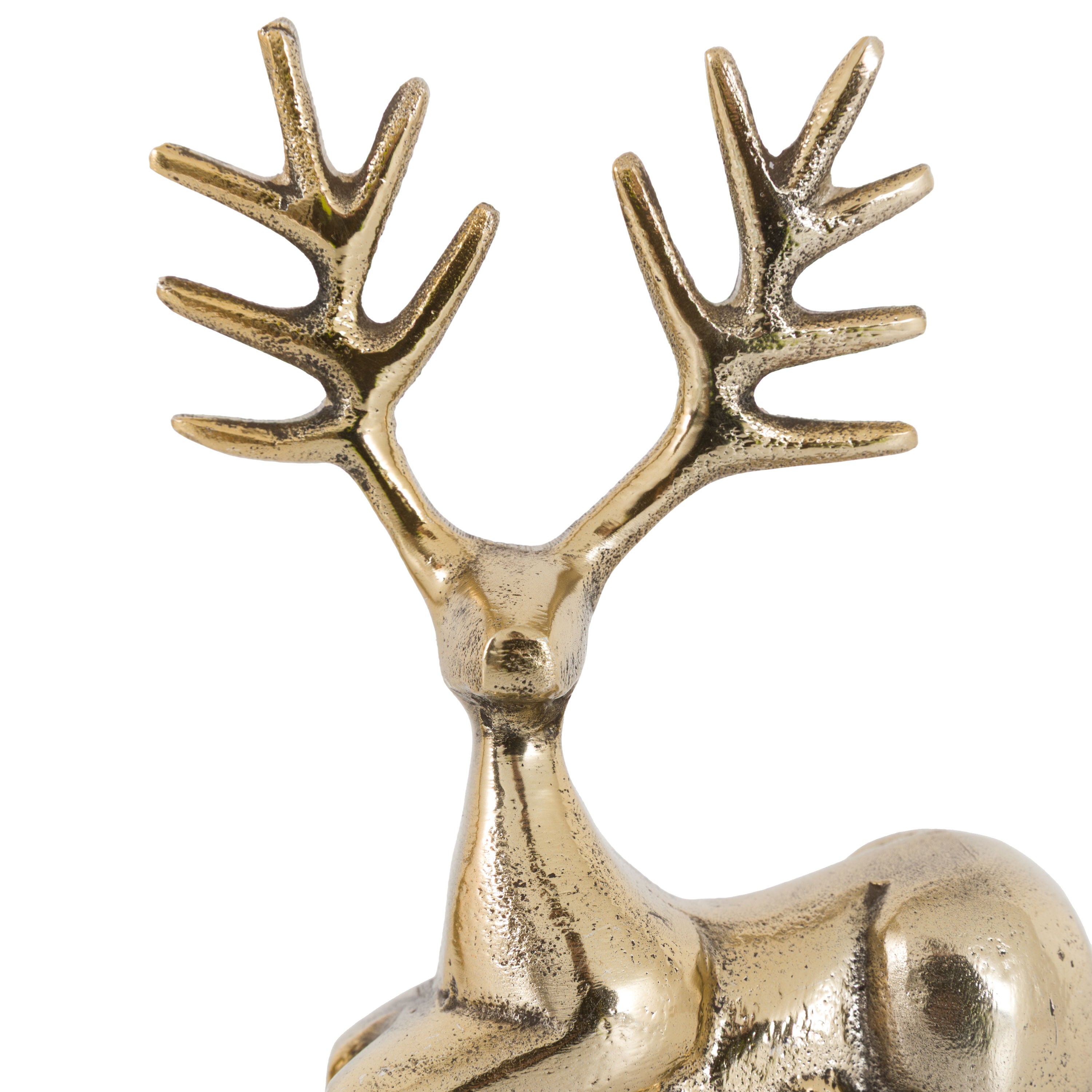 Stag Antique Gold Set of 2 Decorations