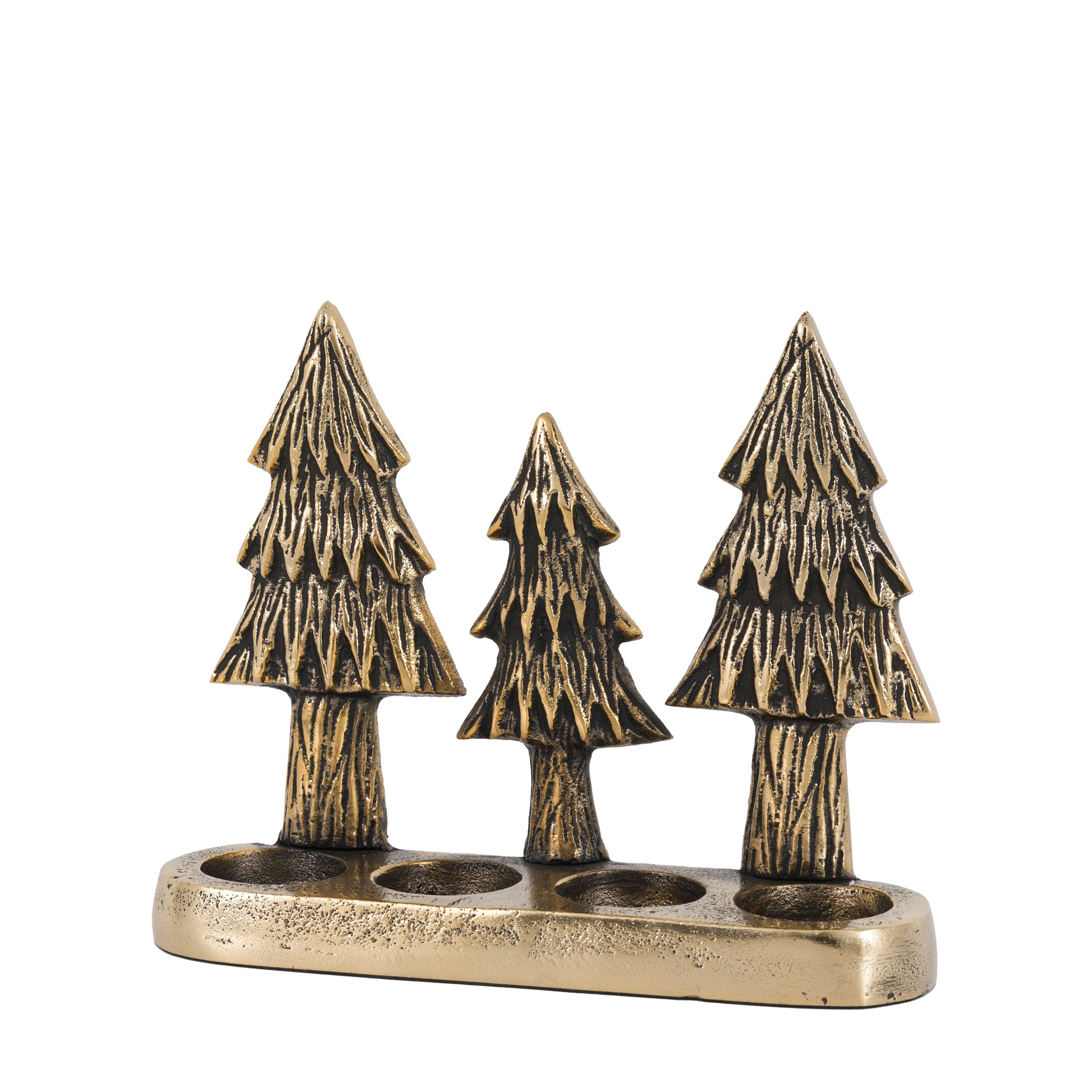 Xmas Tree Tealight Holder Gold