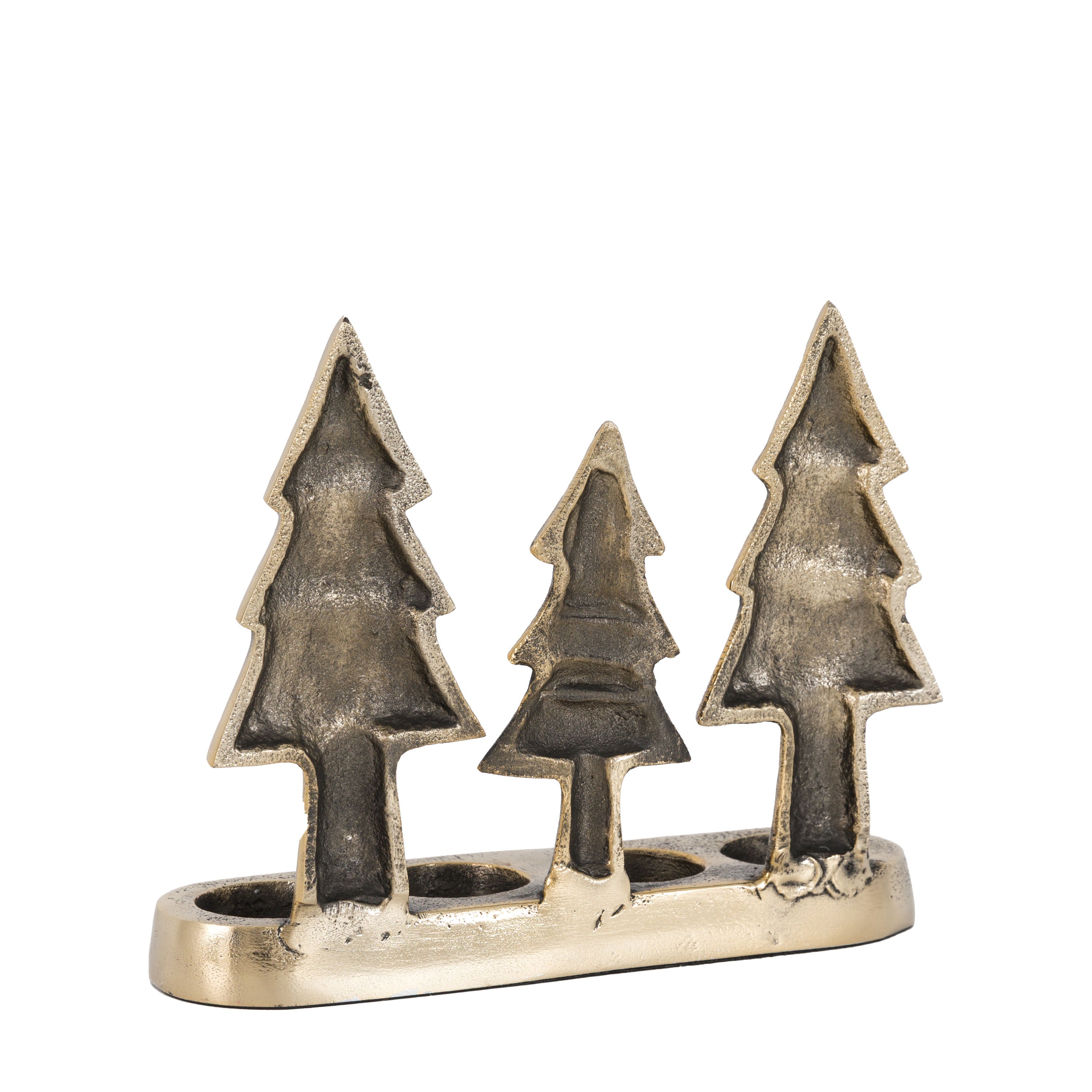 Xmas Tree Tealight Holder Gold