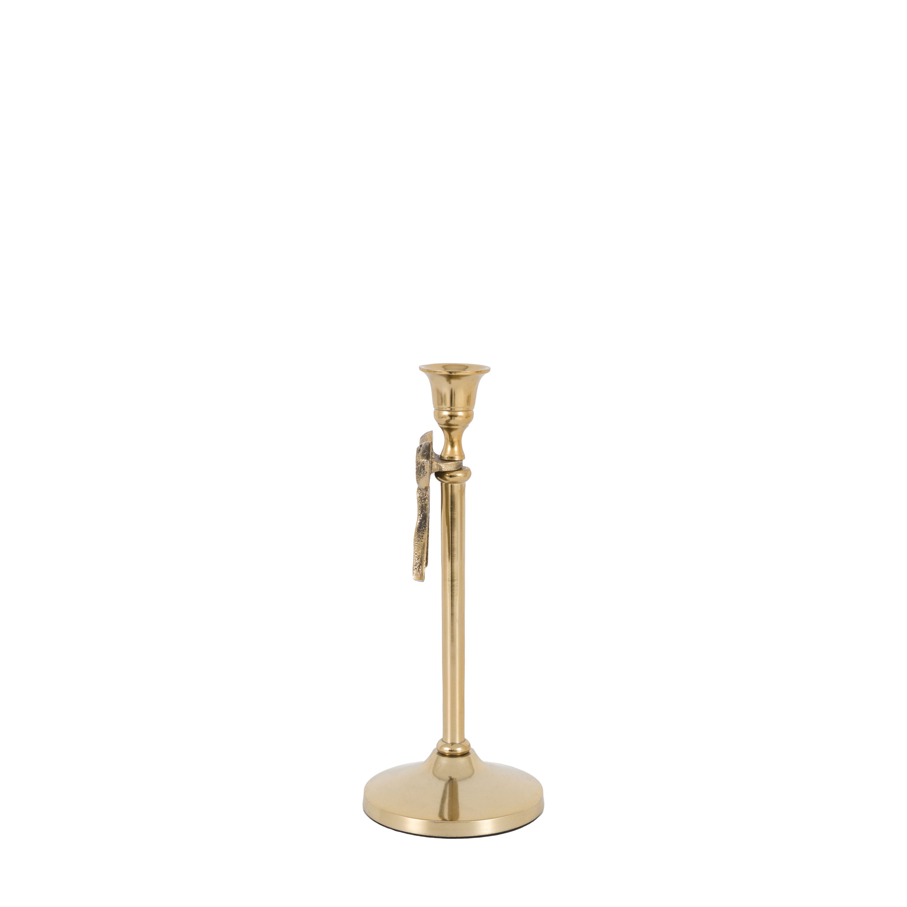 Bow Dinner Candle Holder Gold