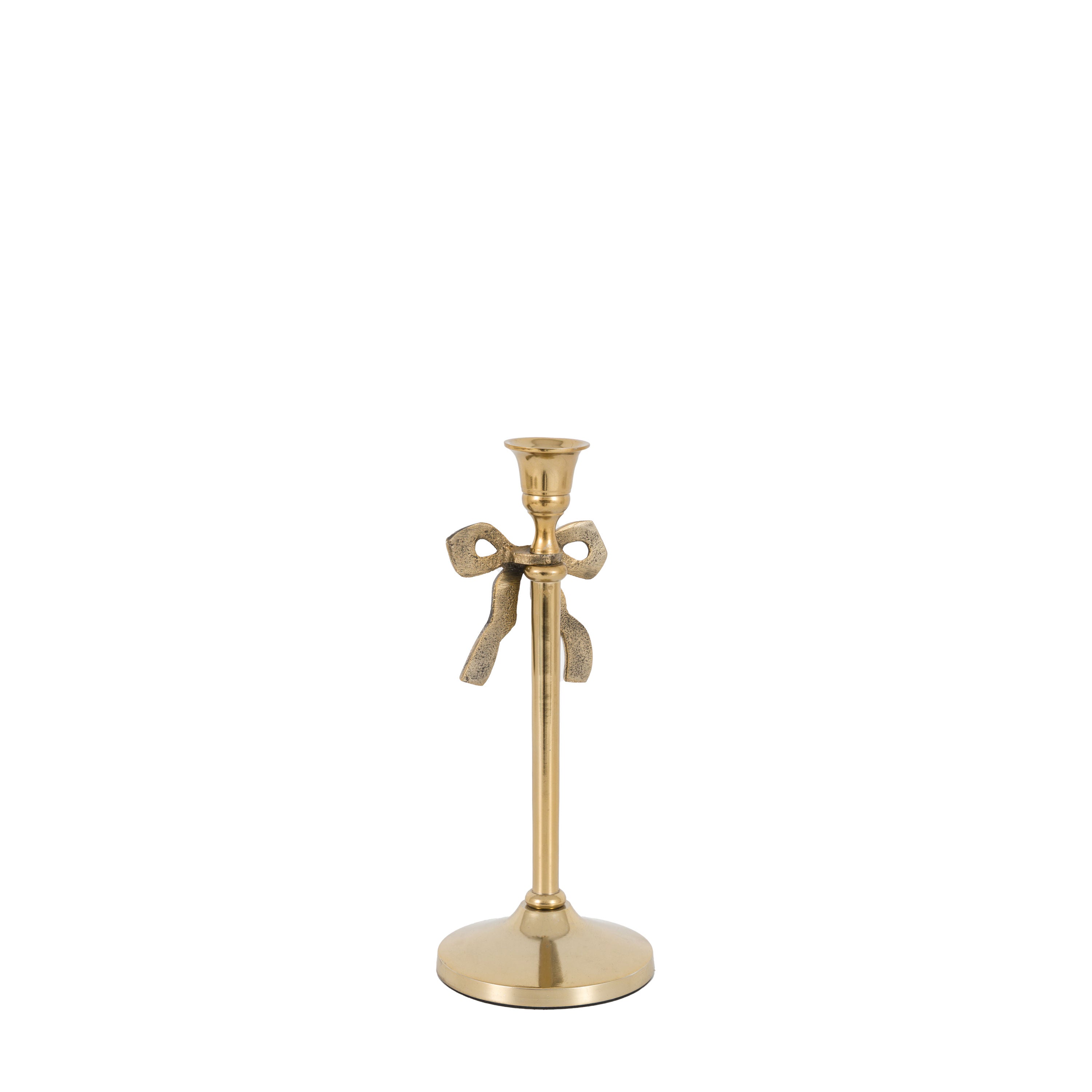 Bow Dinner Candle Holder Gold