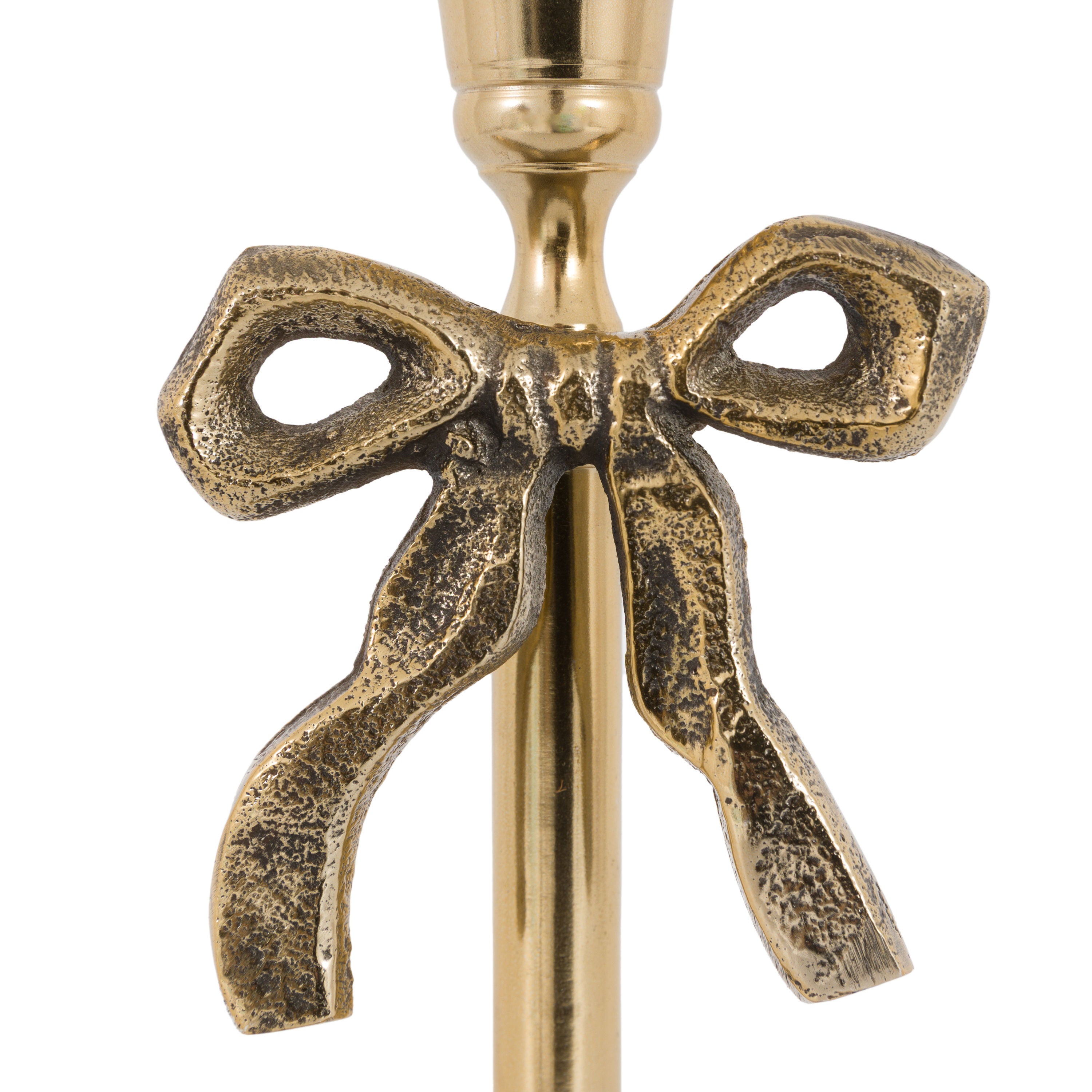 Bow Dinner Candle Holder Gold