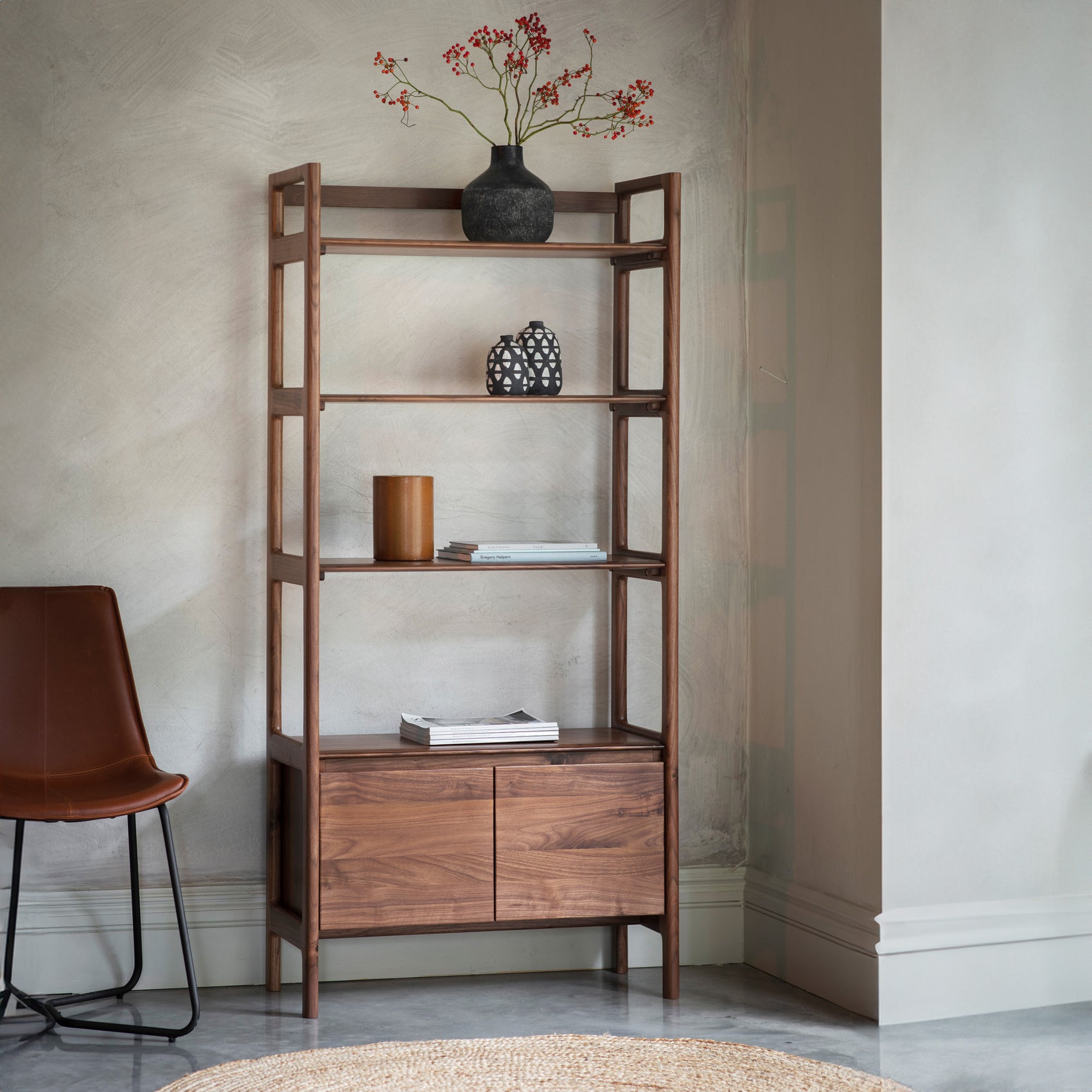 Ashfields Walnut Wood Open Display Unit