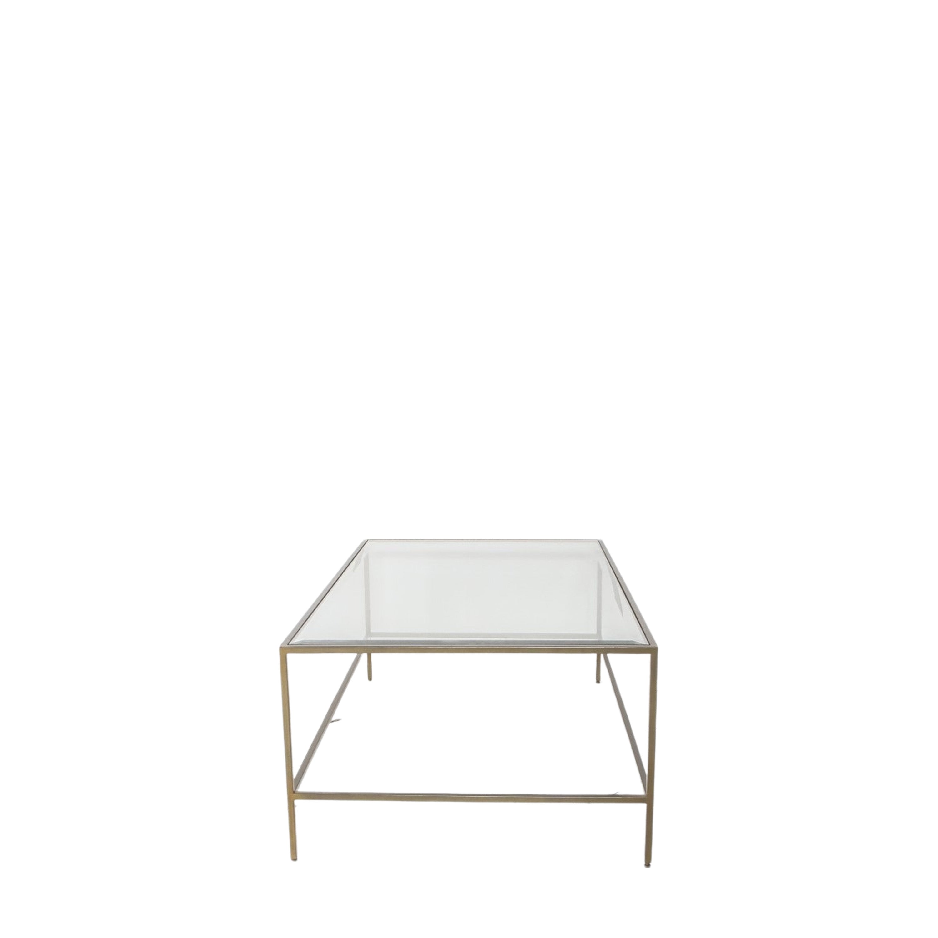 Sandra Champagne Gold & Glass Coffee Table