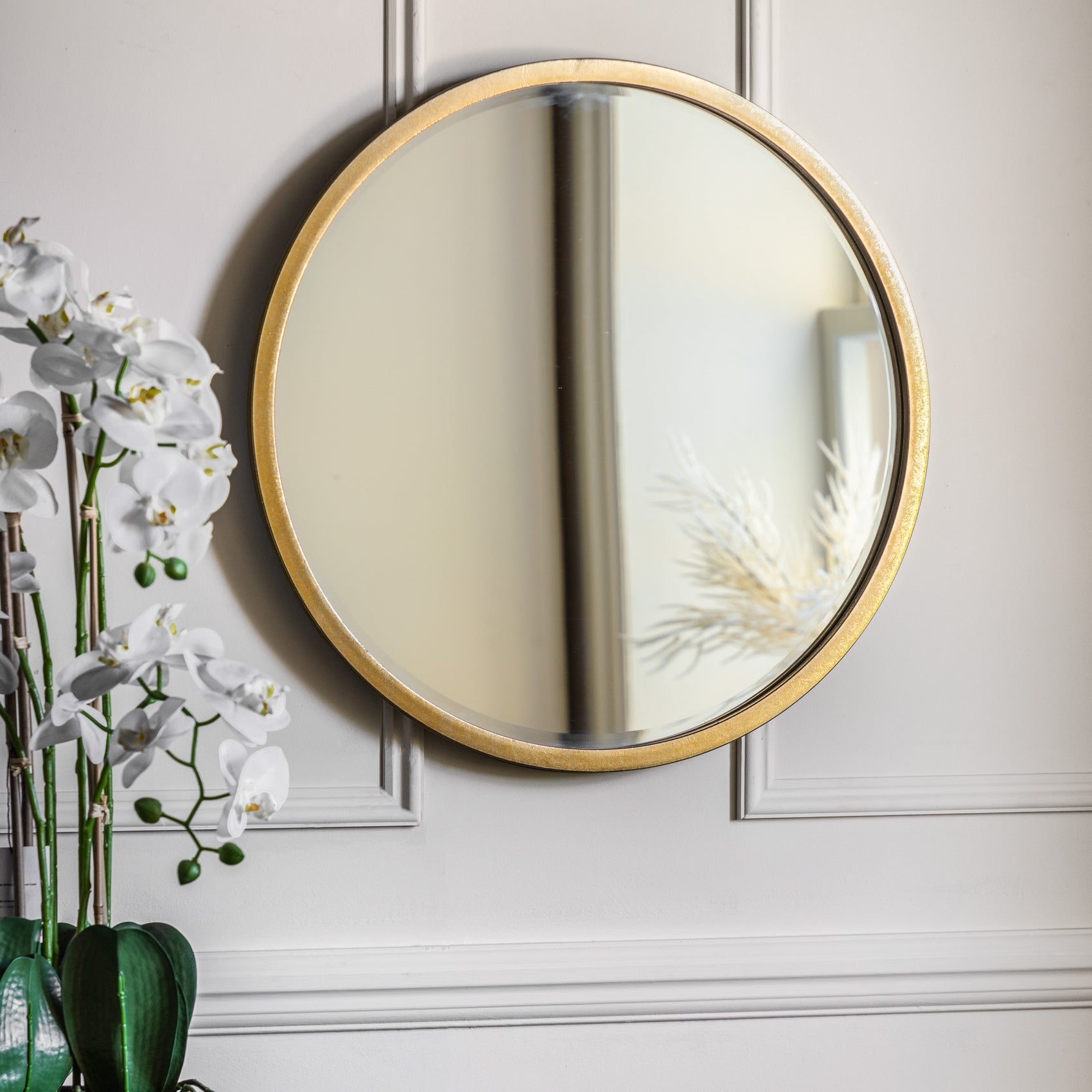 Robbins Antique Gold Round Wall Mirror | Small