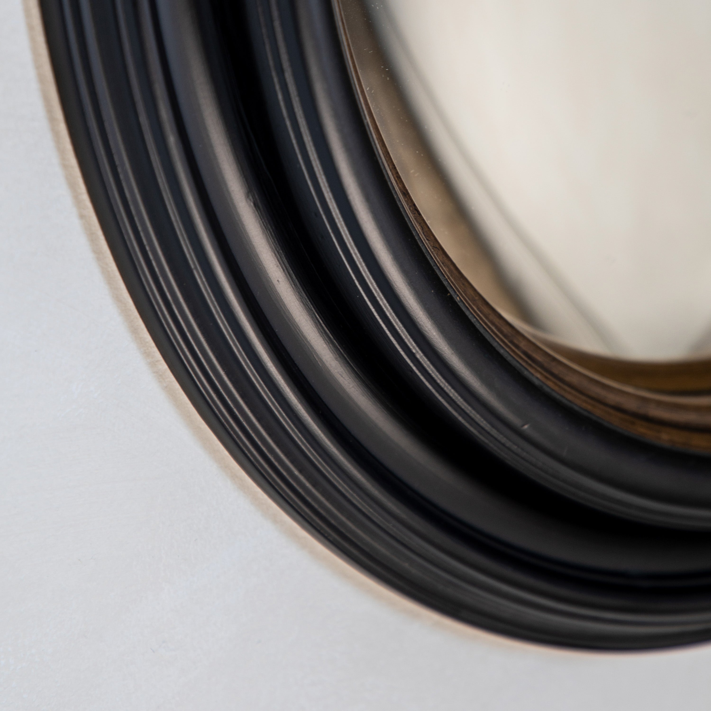 Silas Black & Gold Convex Wall Mirror | Large