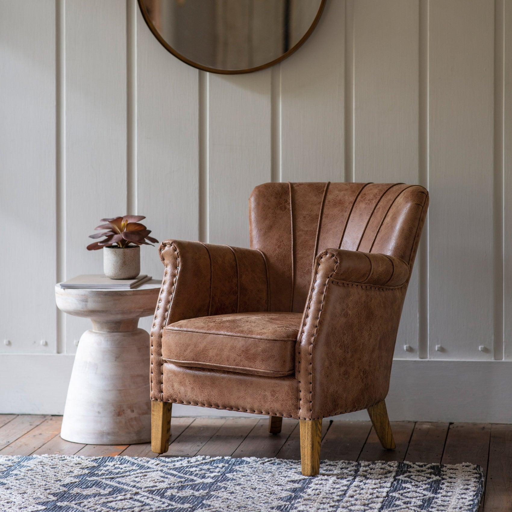 Hickman Armchair Brown Leather