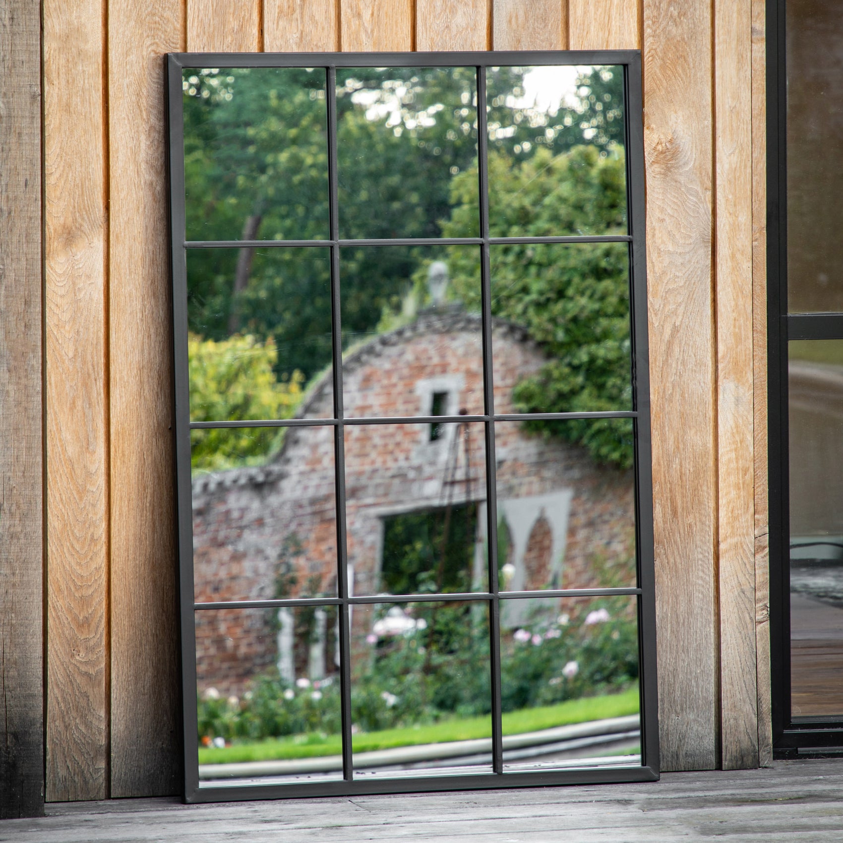 Emley Black Window Outdoor Mirror