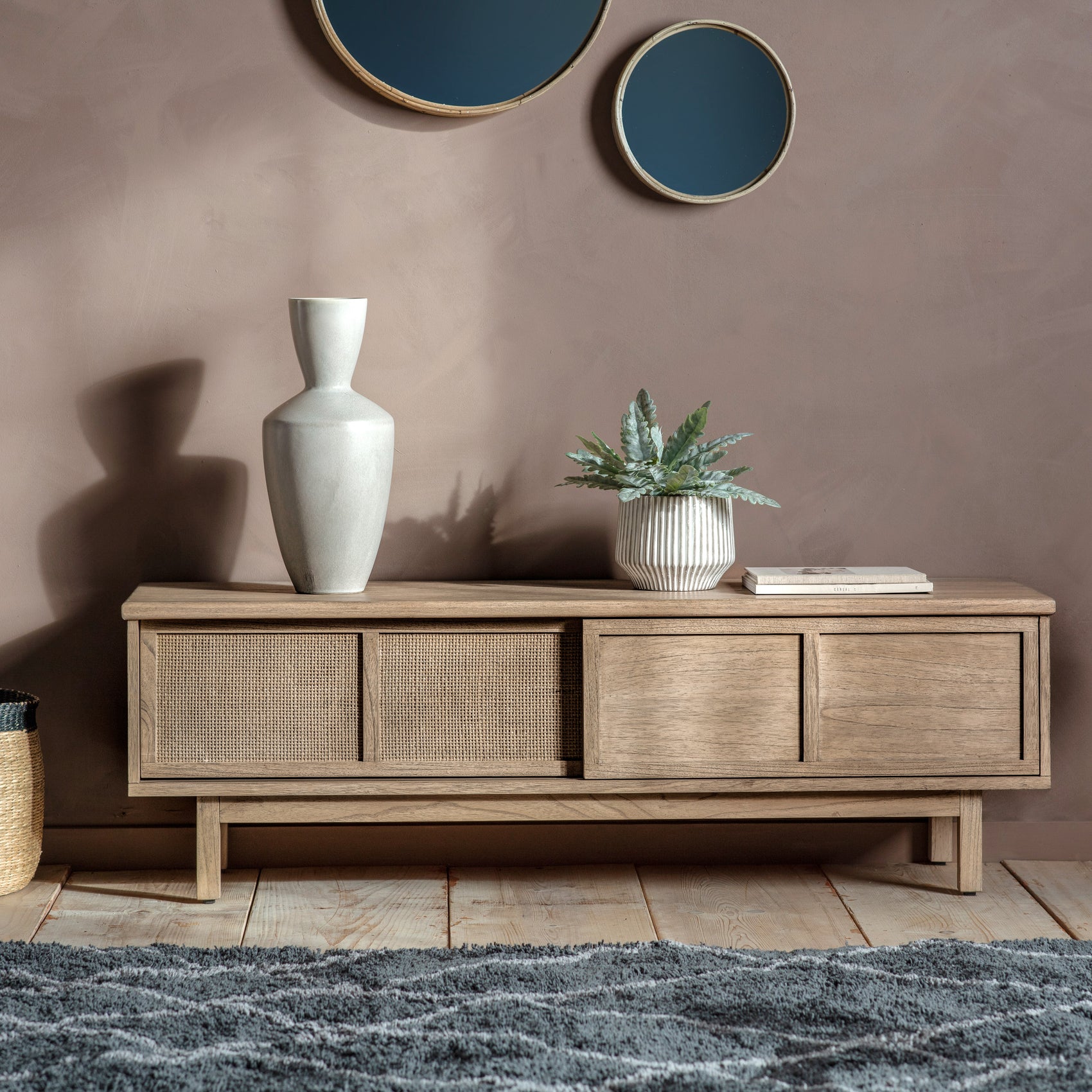 Muko Japandi Mindy Ash Wood TV Unit