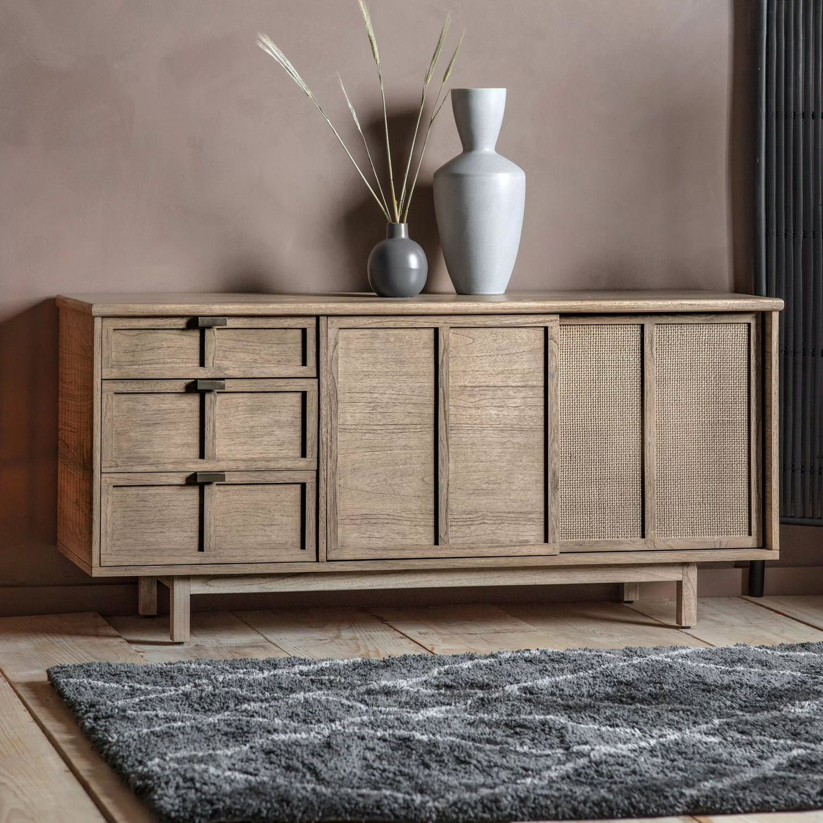 Muko Japandi Natural Ash Wood Sideboard