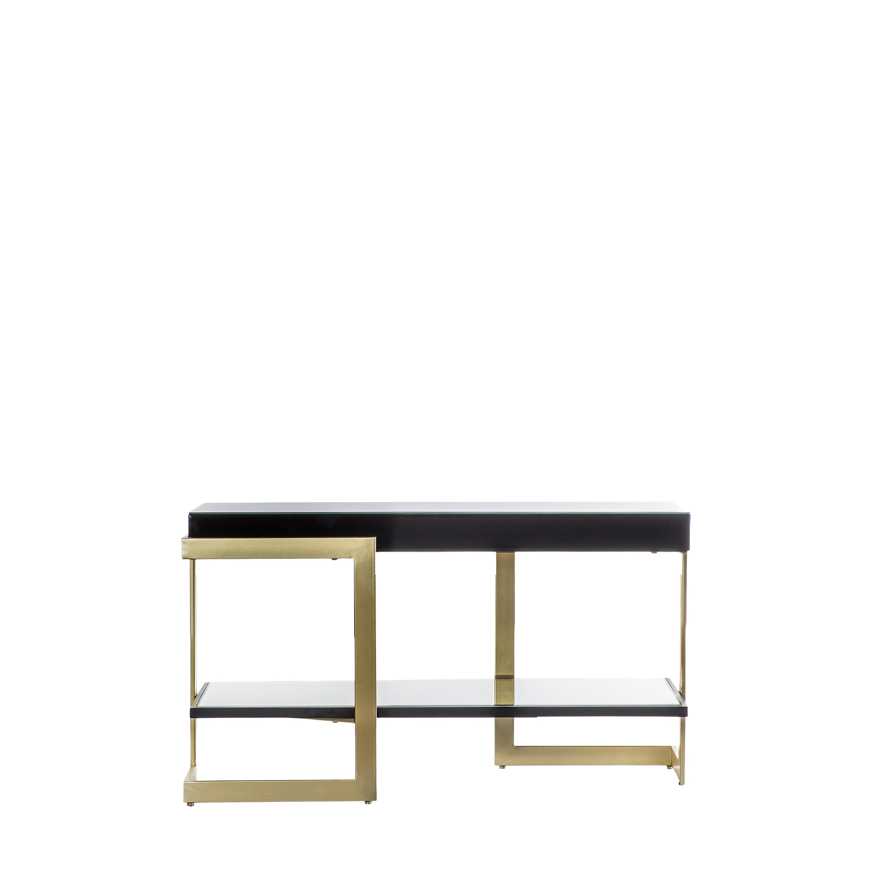 Althea Gold & Black Glass Art Deco Coffee Table